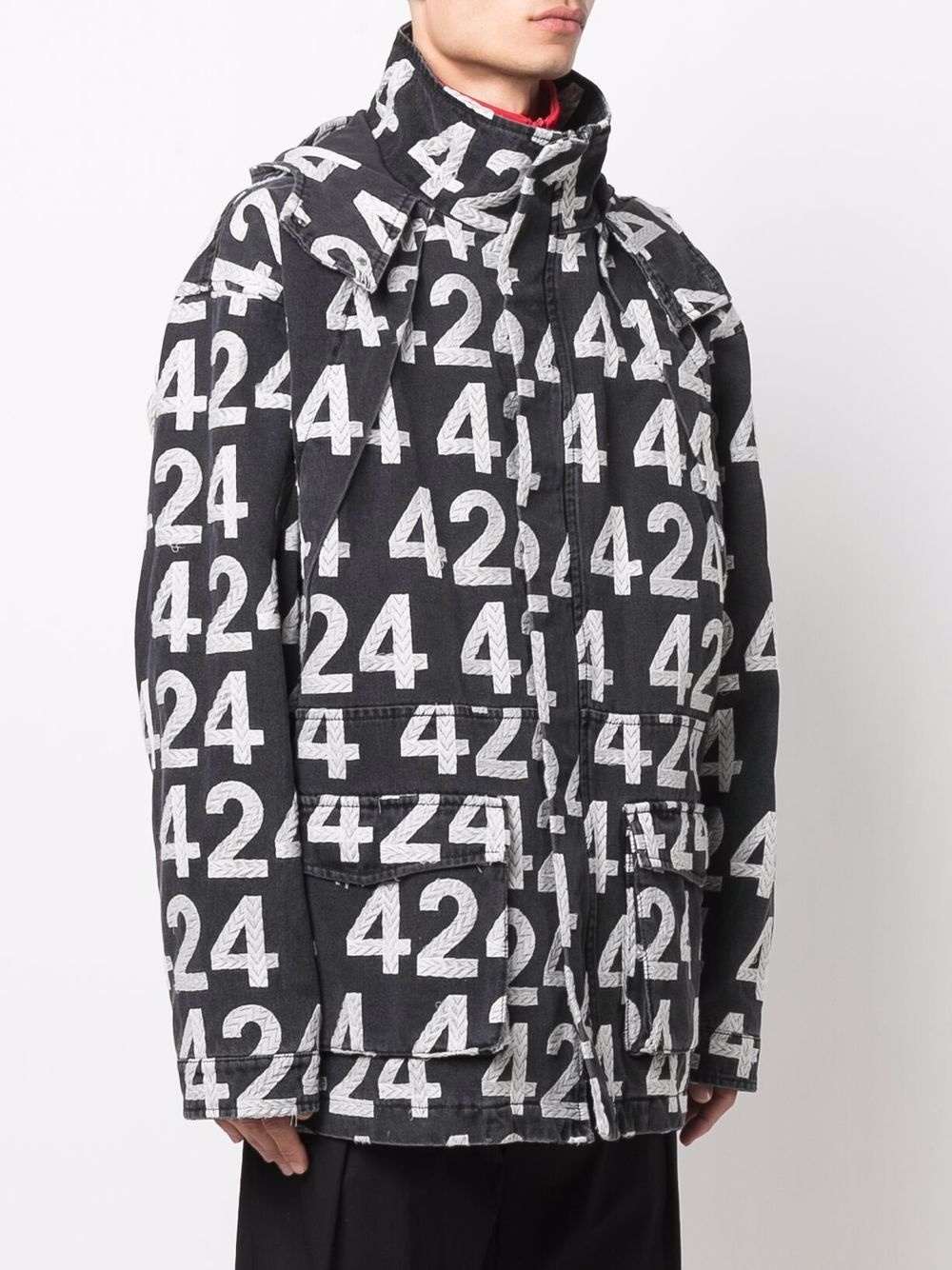 all-over logo print jacket - 3