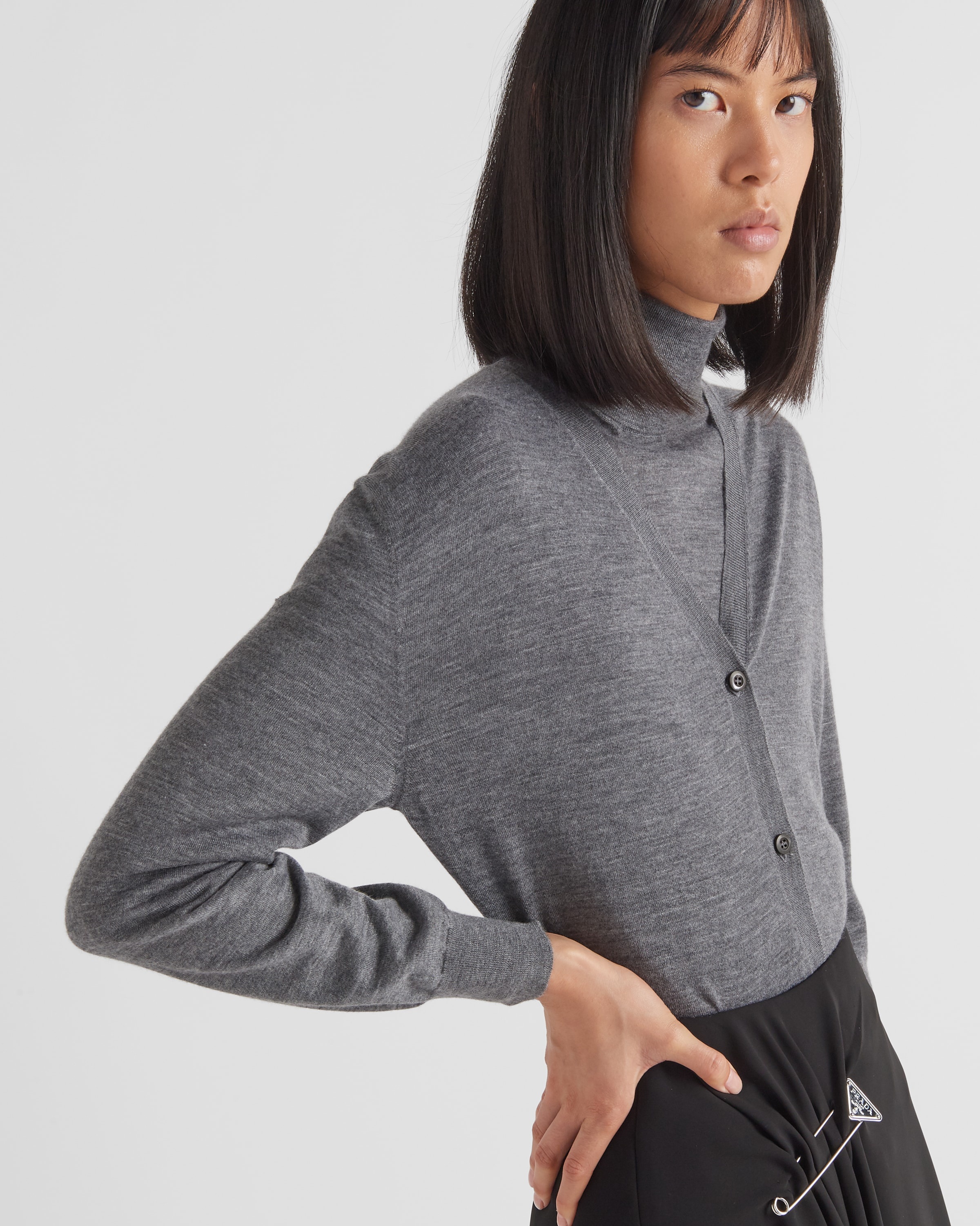 Wool and cashmere cardigan - 3