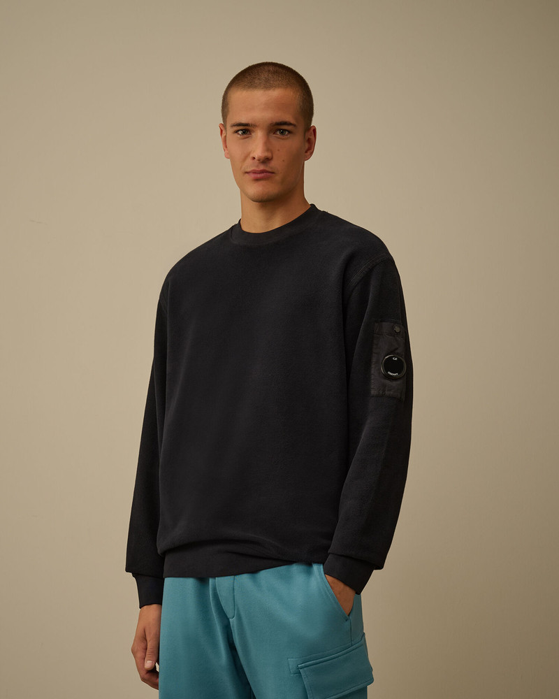 Brushed Emerized Diagonal Fleece Crewneck Sweatshirt 3