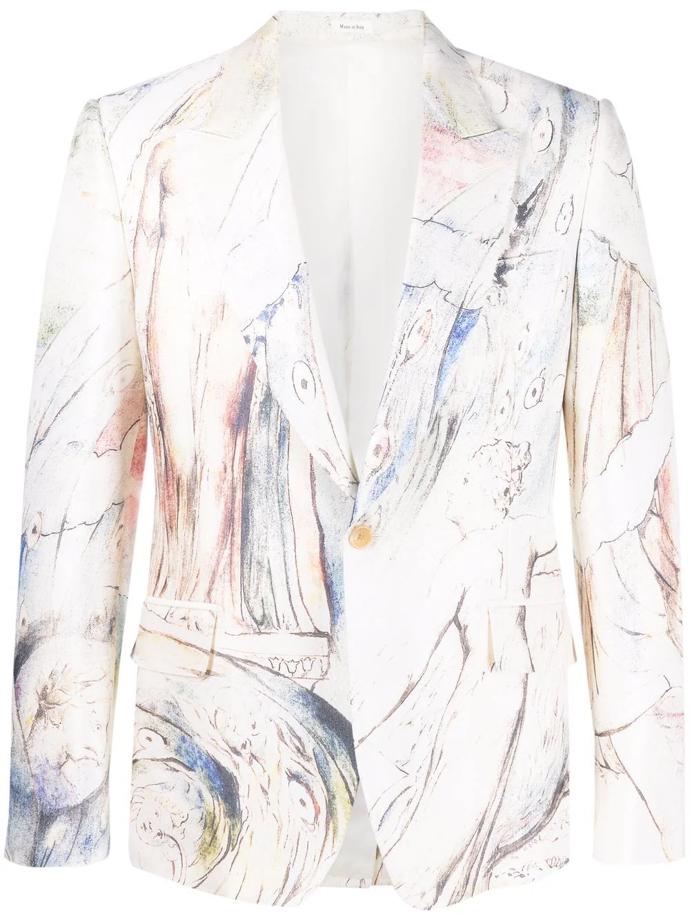 graphic-print cotton blazer - 1