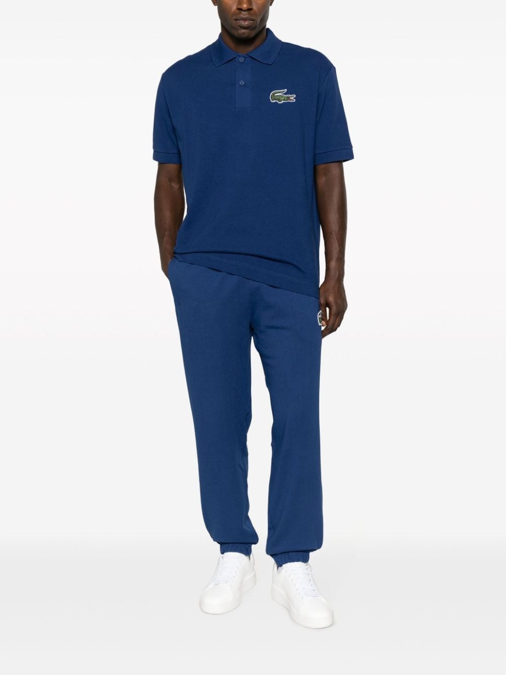 logo-patch organic cotton track trousers - 2