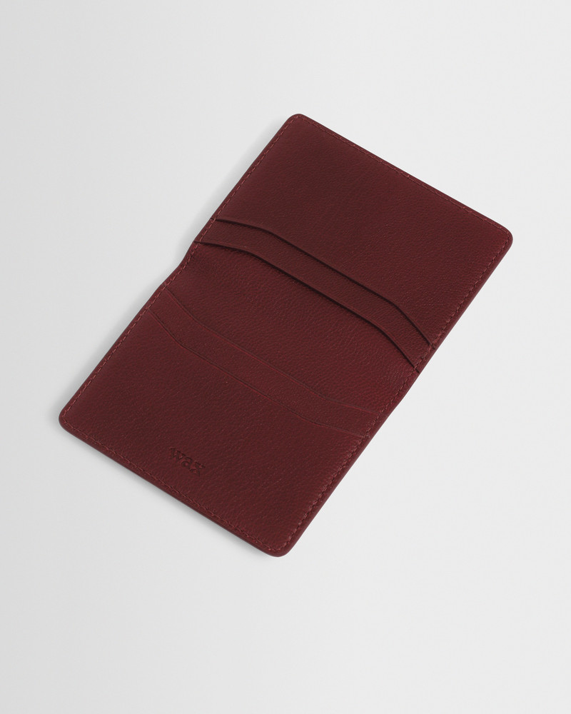 Wax London Forbe - Cherry Retro Grain Leather Cardholder outlook
