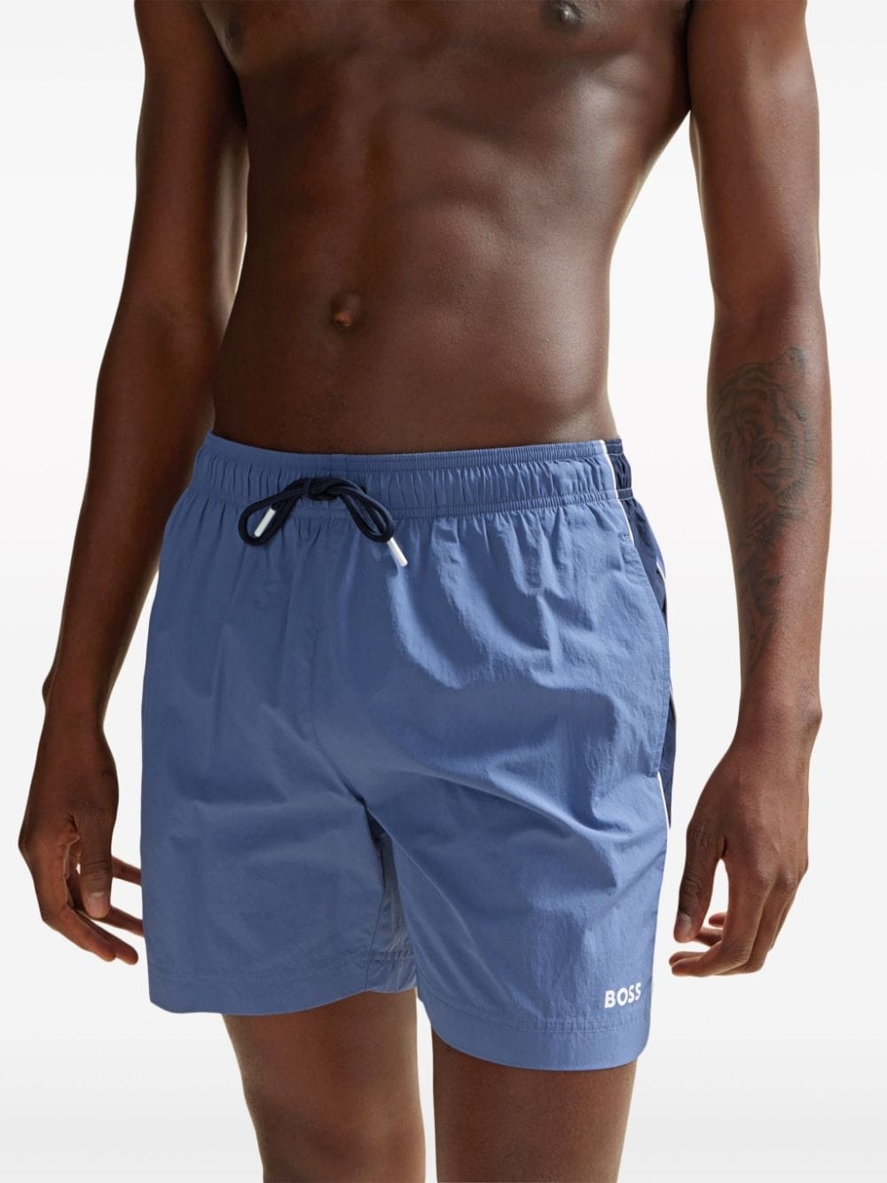 logo-print swim shorts - 4