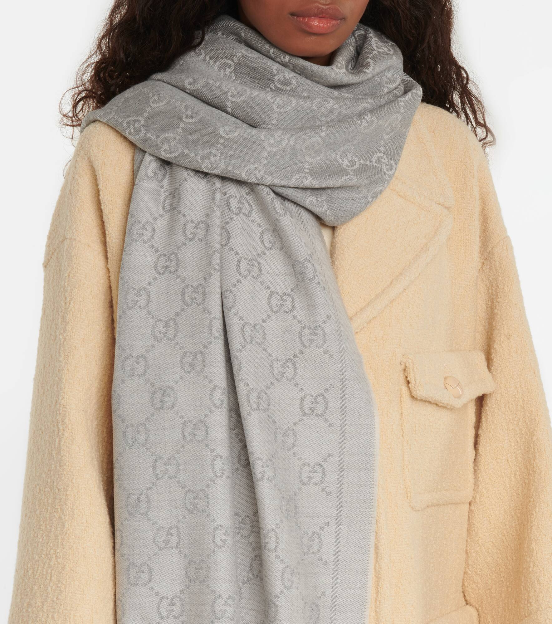 GG wool jacquard scarf - 3