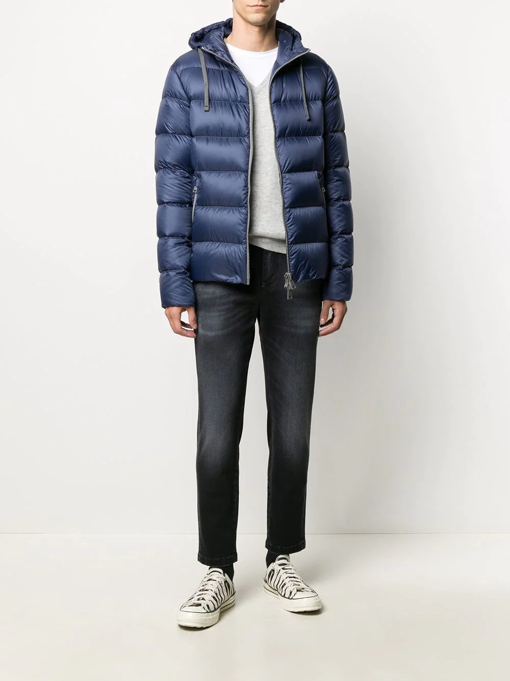 hooded down-feather jacket - 2