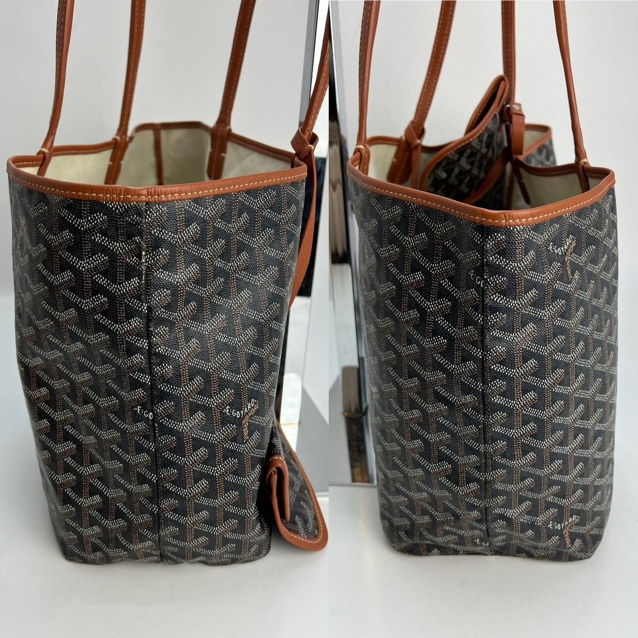 GOYARD St. Louis Goyardine PM Black Tote - 7