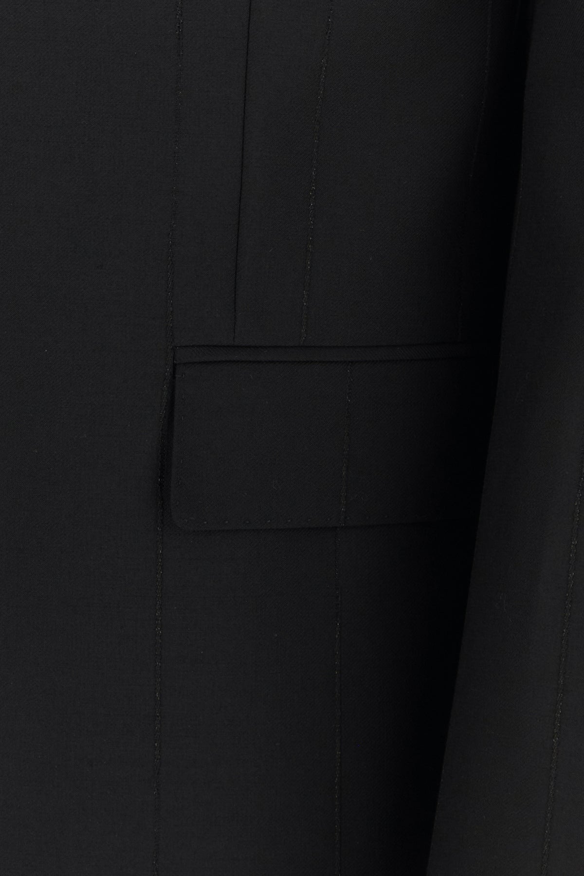 Black stretch wool blend blazer - 5
