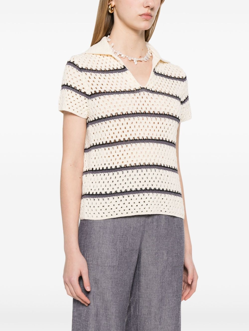 macrame striped top - 3