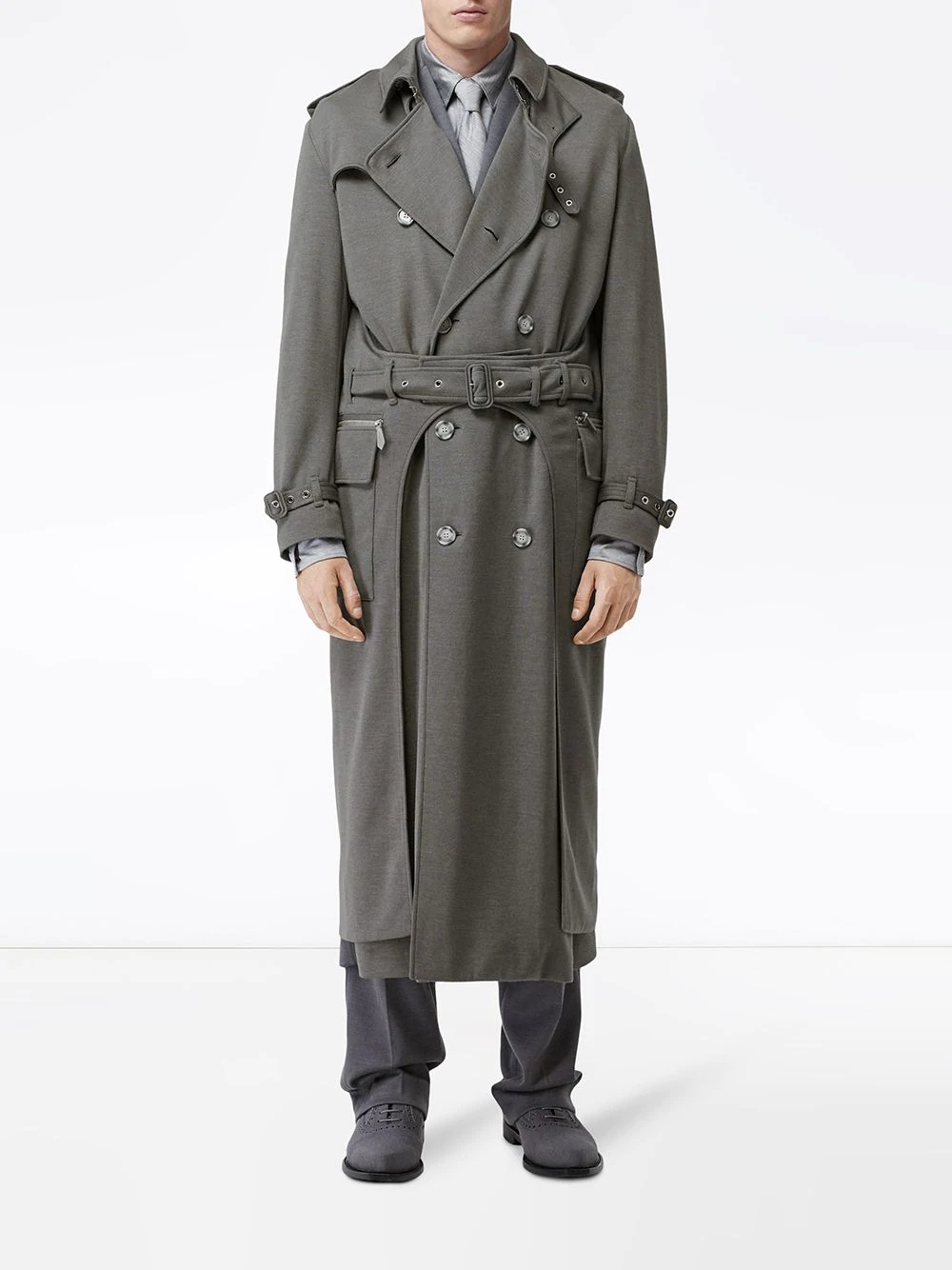 cargo pocket detail trench coat - 3