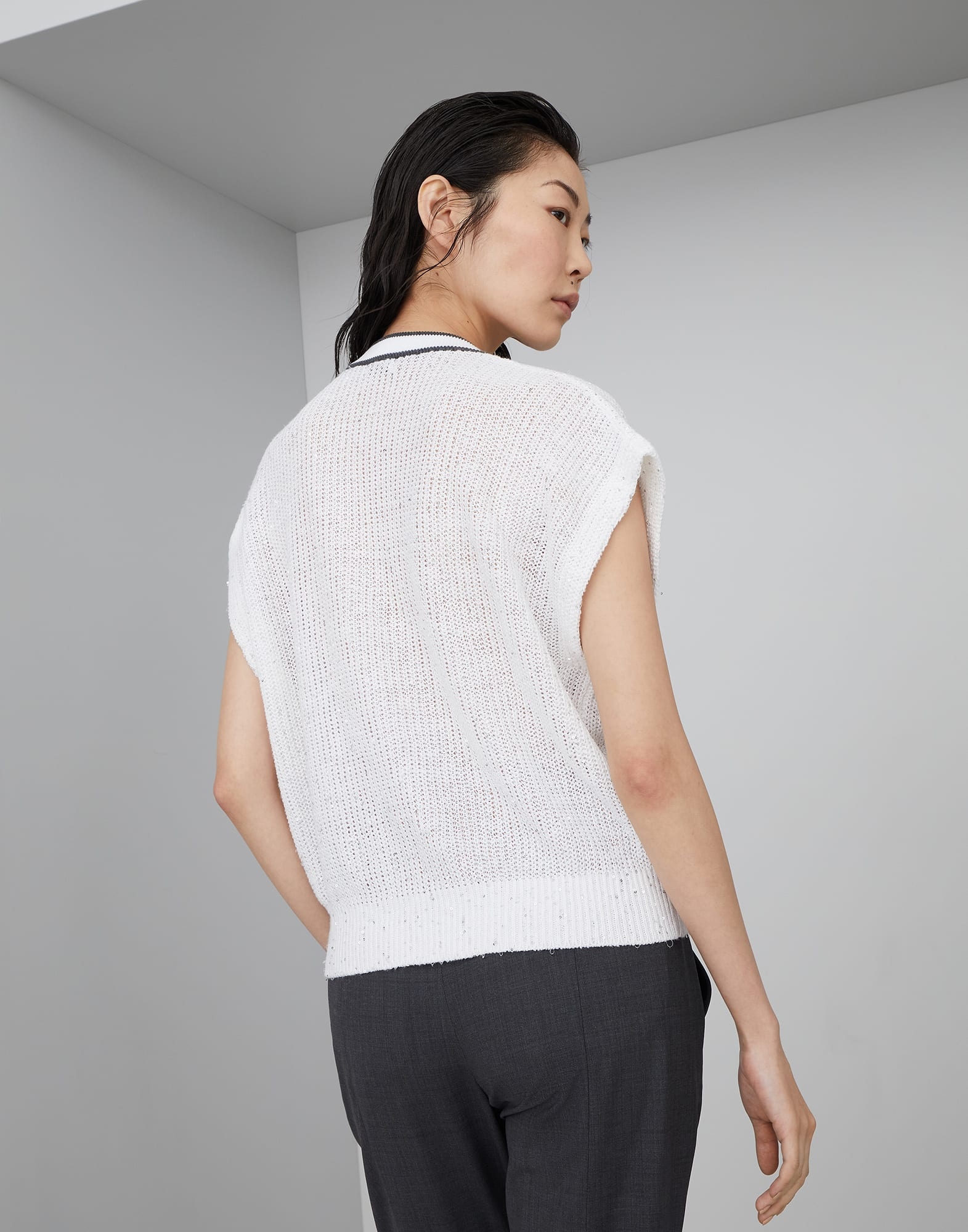 Linen English rib dazzling active sweater - 2