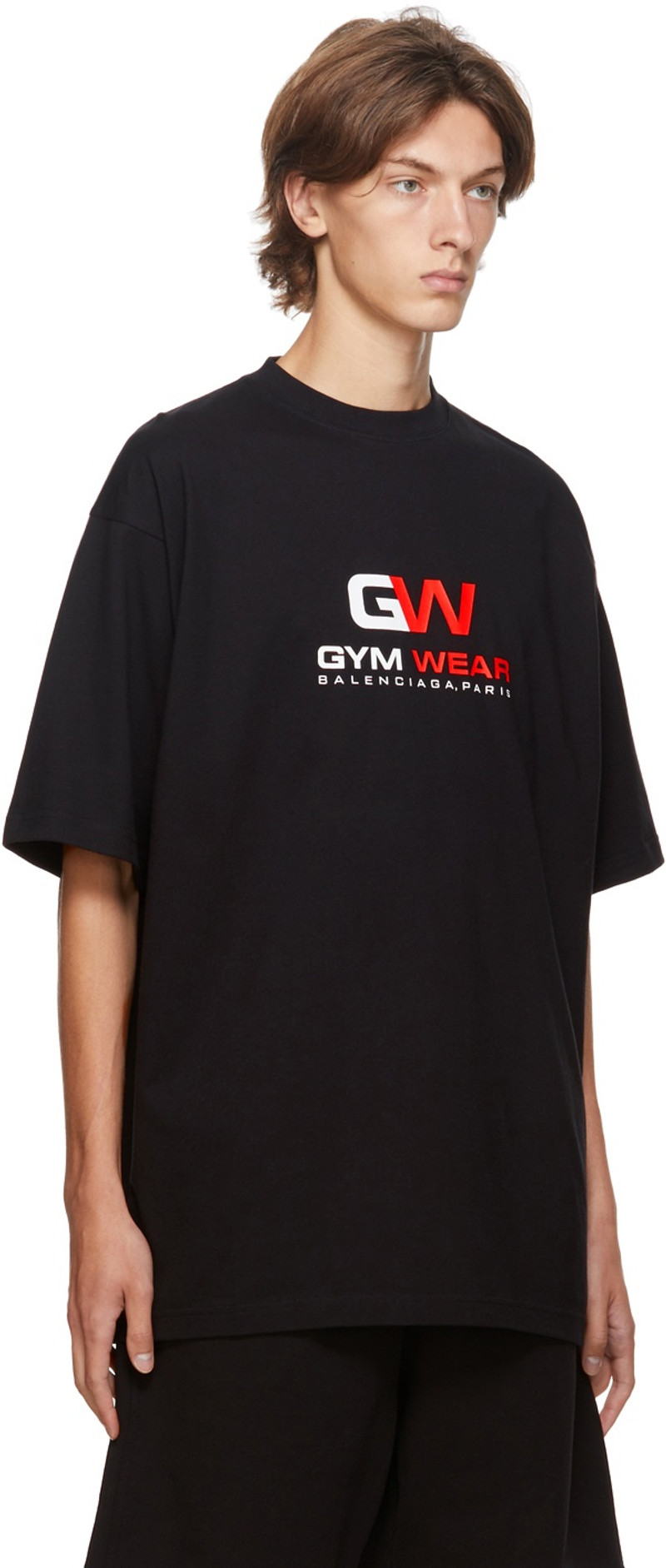 BALENCIAGA Black 'Gym Wear' Graphic T-Shirt outlook