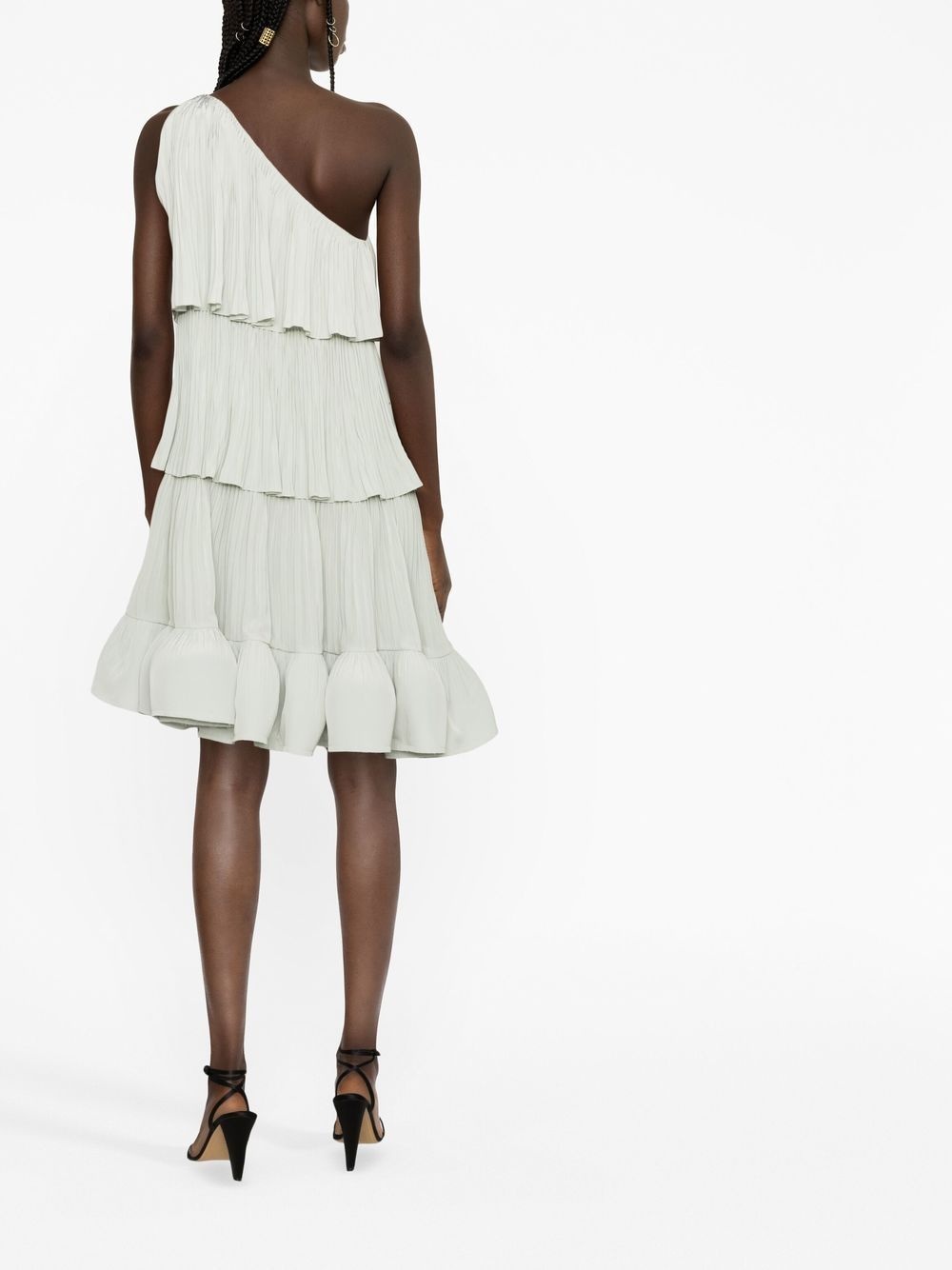pleated one-shoulder dress - 4