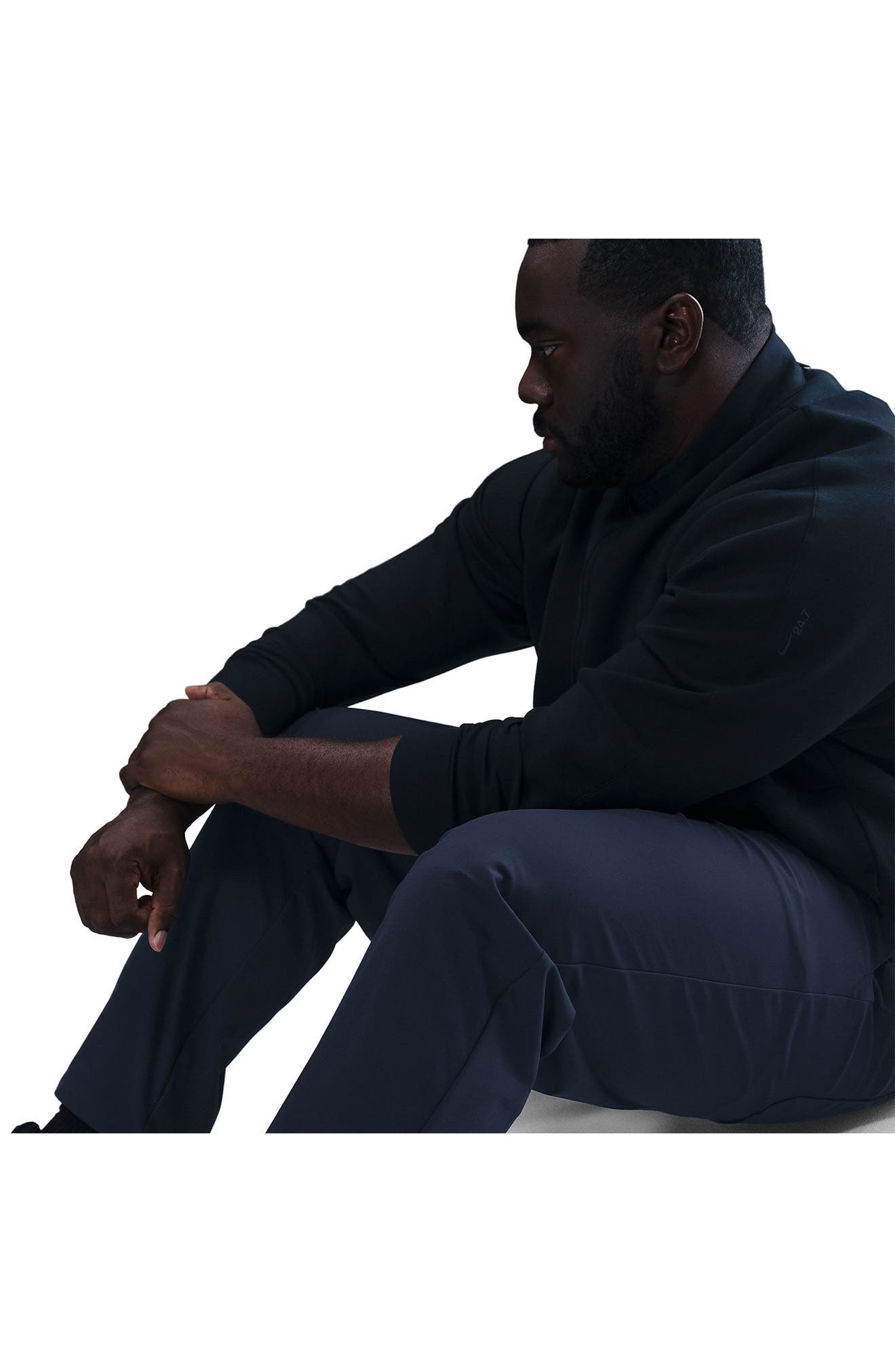 Nike 24.7 PerfectStretch Dri-FIT Regular Fit Flat Front Pants in 451 Obsidn/dkobs at Nordstrom - 7