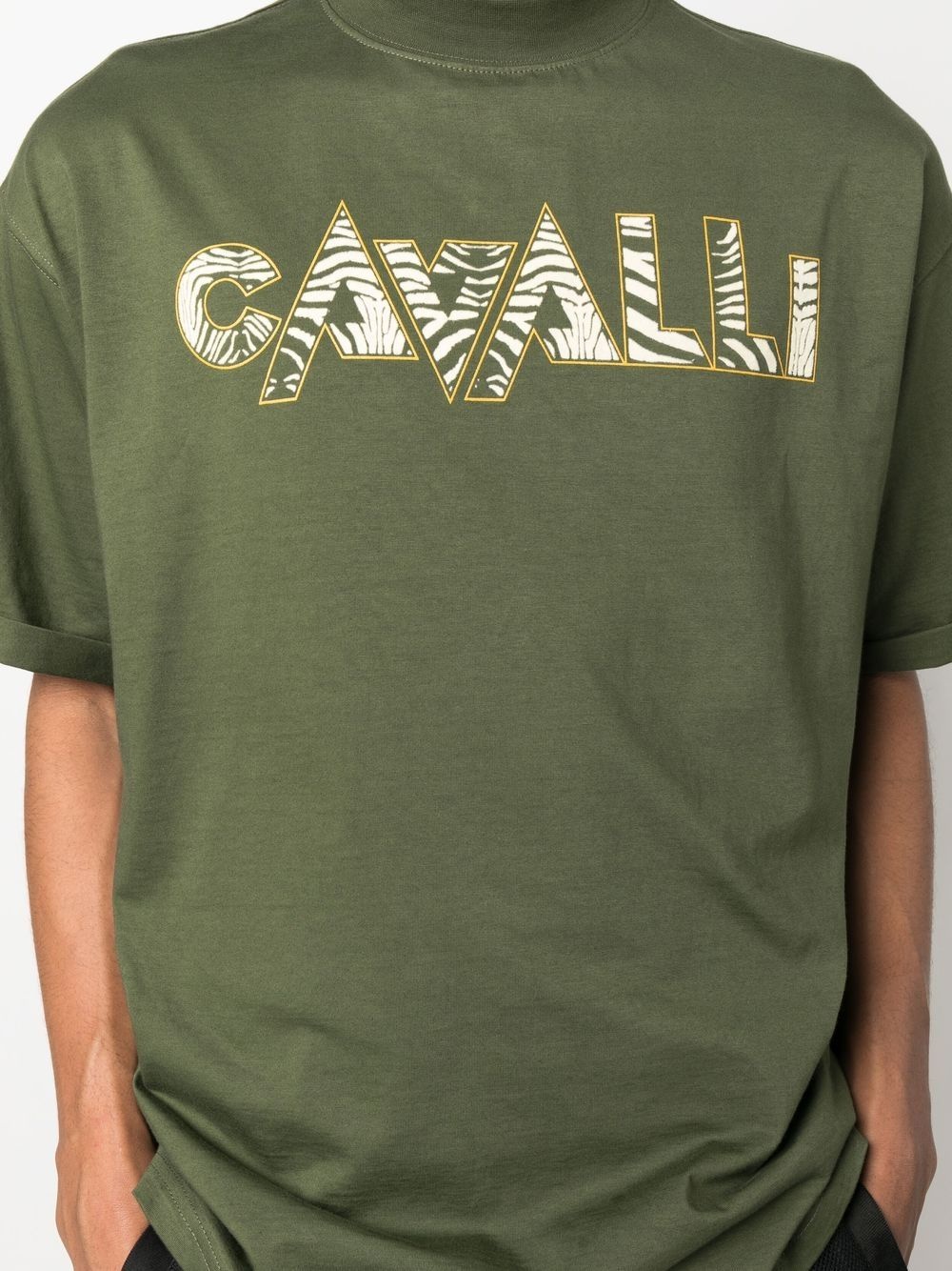 zebra-print logo T-shirt - 5
