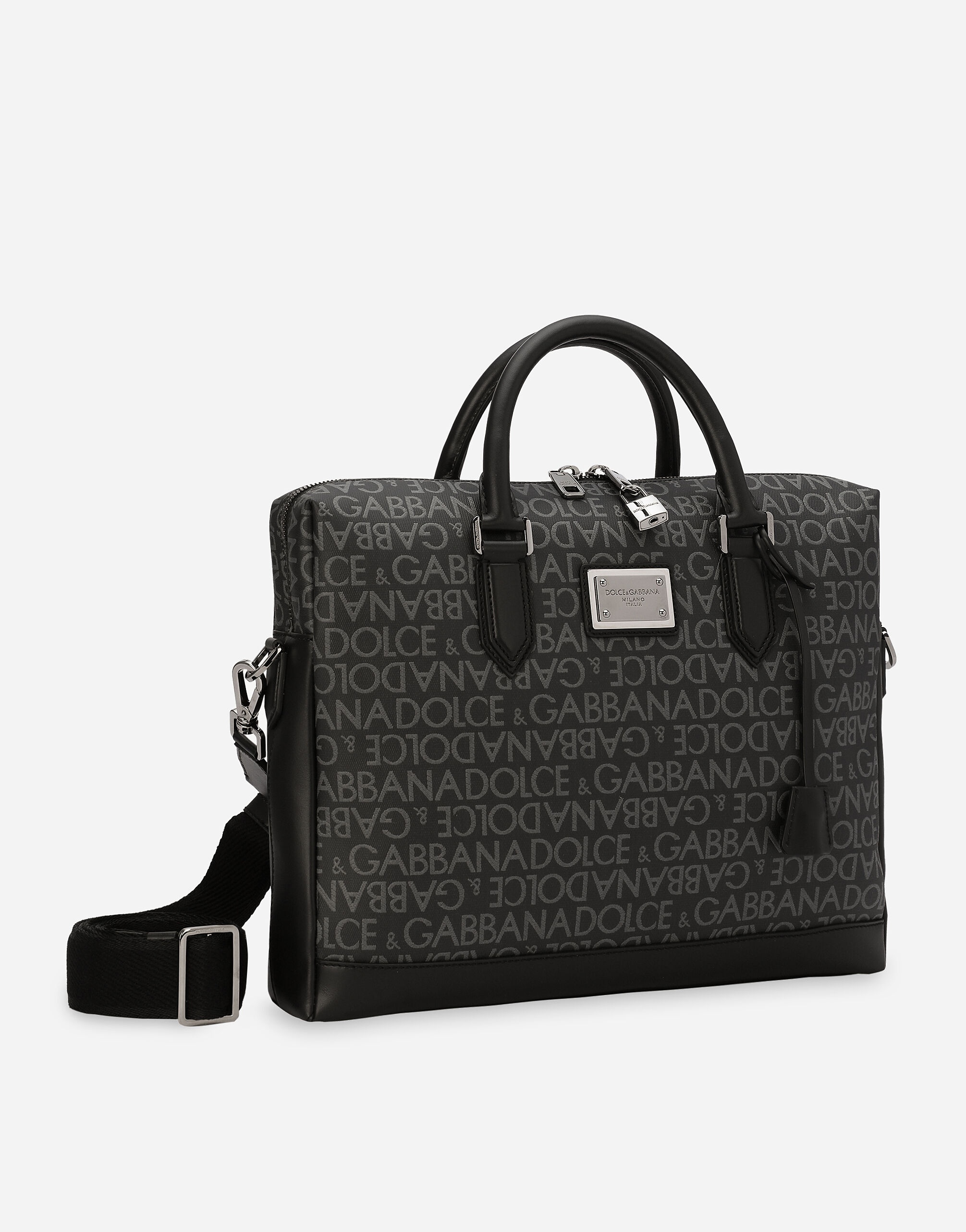 Coated jacquard briefcase - 3