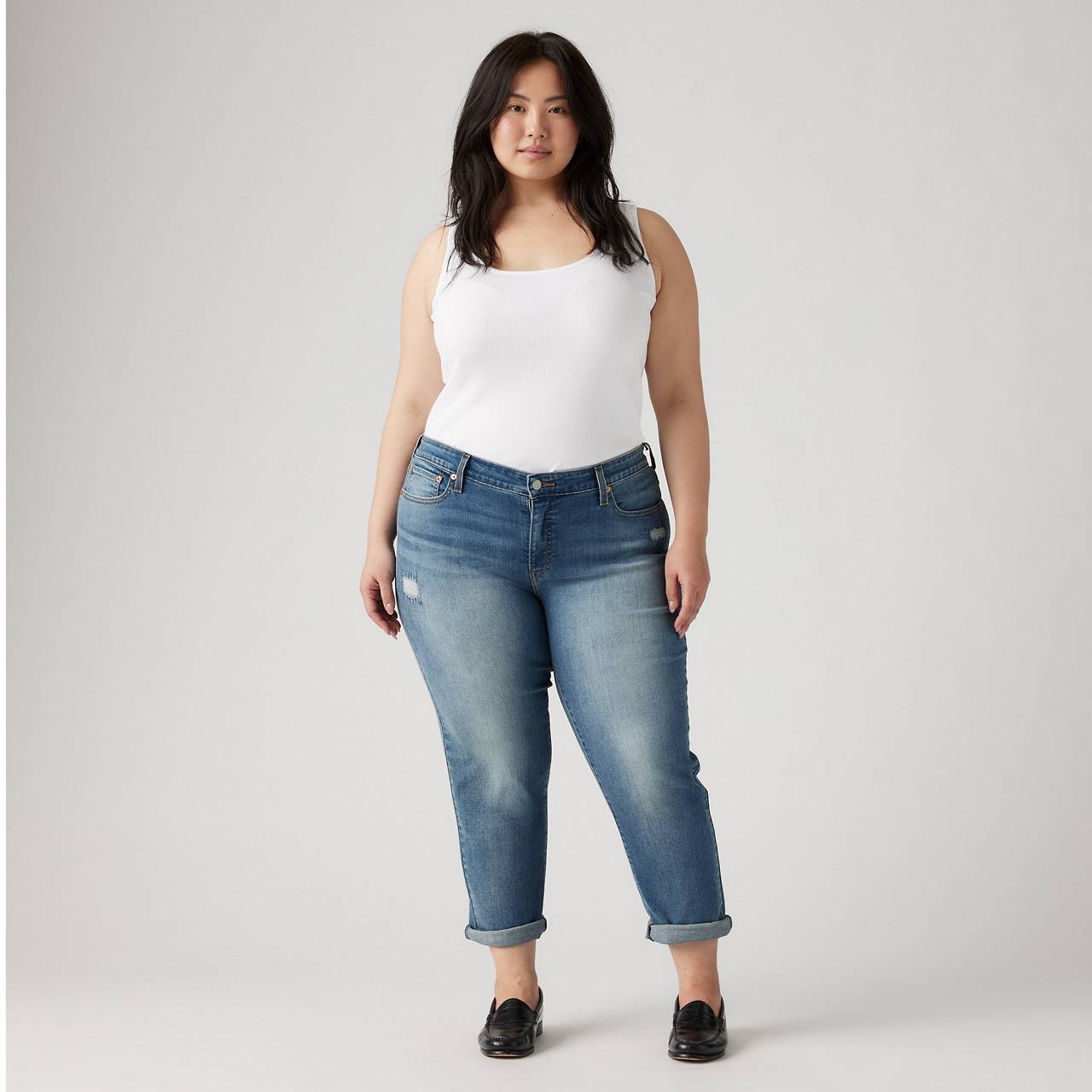 BOYFRIEND MID RISE WOMEN'S JEANS (PLUS SIZE) - 2