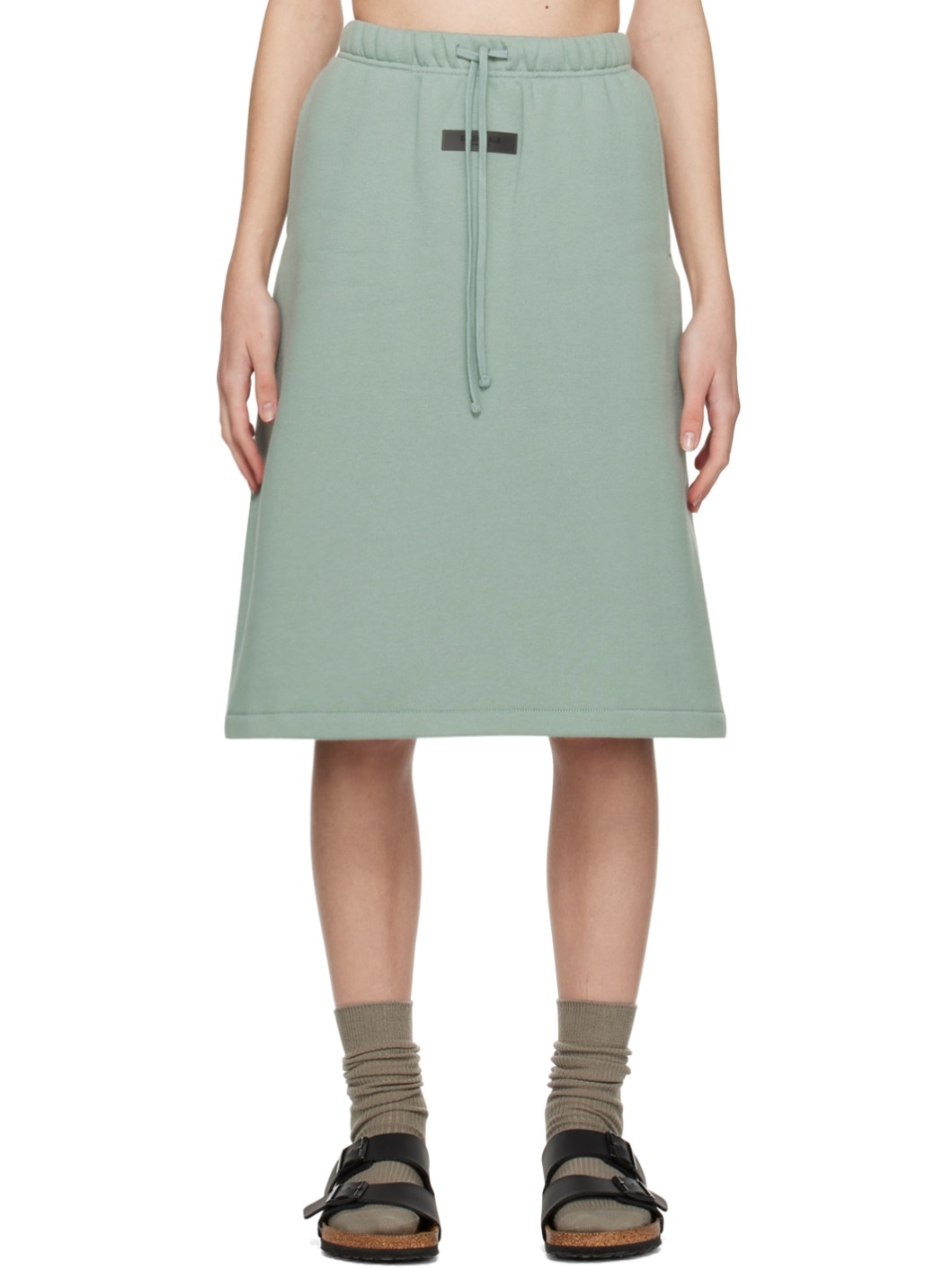 Blue Drawstring Midi Skirt - 1