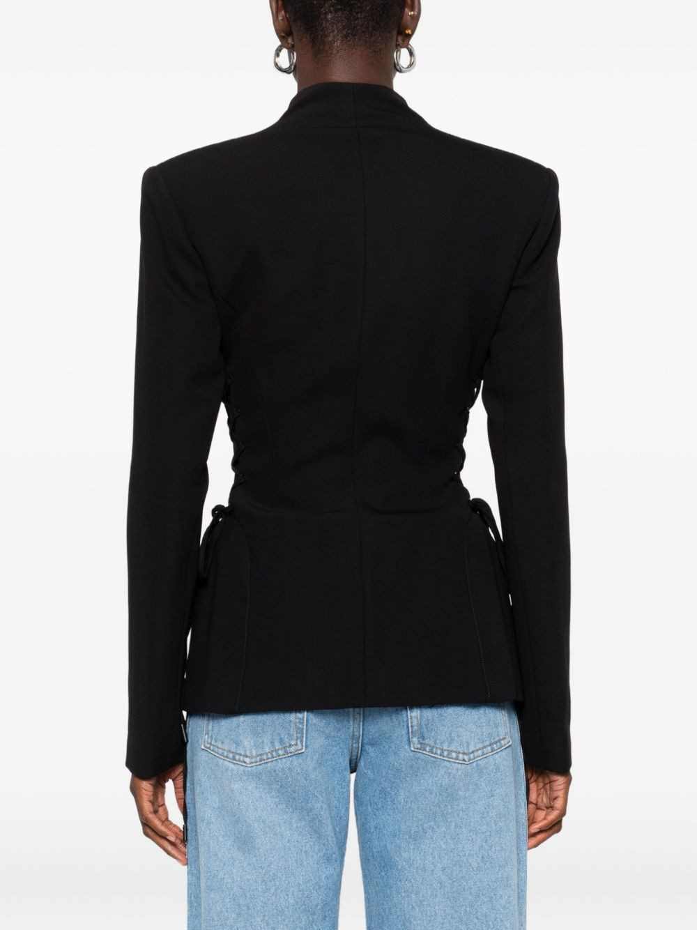 sculptural lace-up jacket - 4