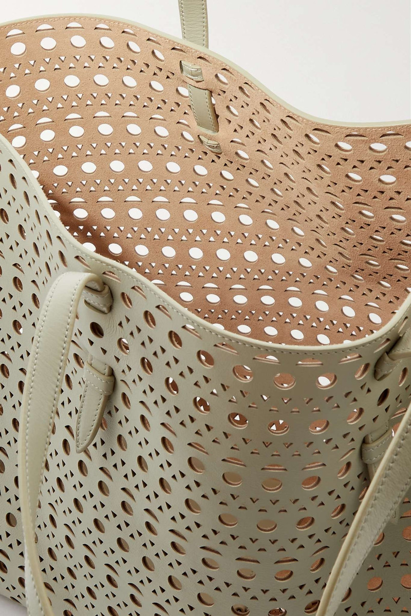 Mina 44 laser-cut leather tote 5