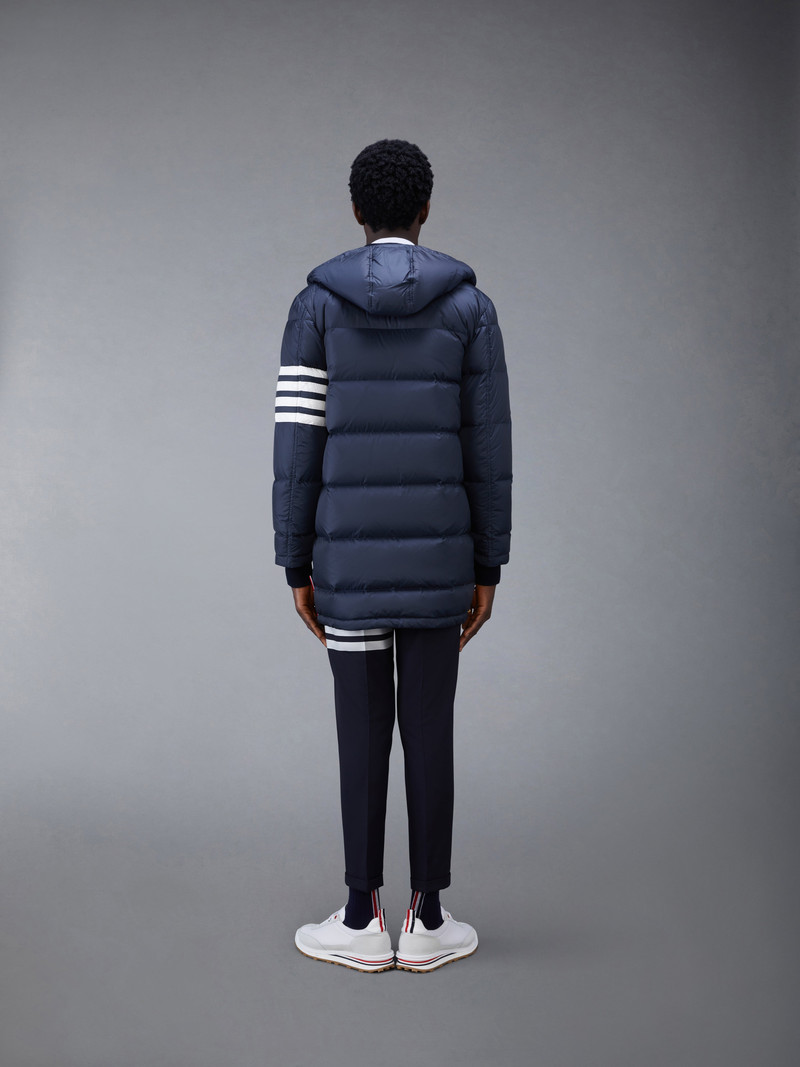 Thom Browne Navy Matte Nylon 4-Bar Down Coat outlook