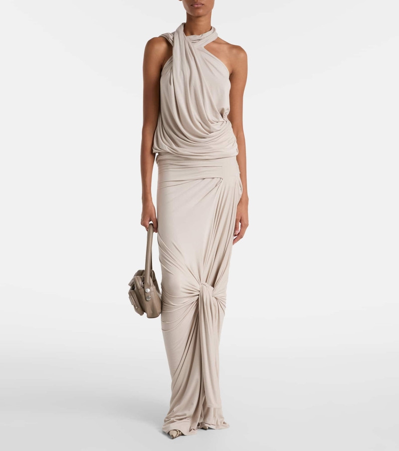 entire studios Dalters asymmetric draped halterneck top outlook