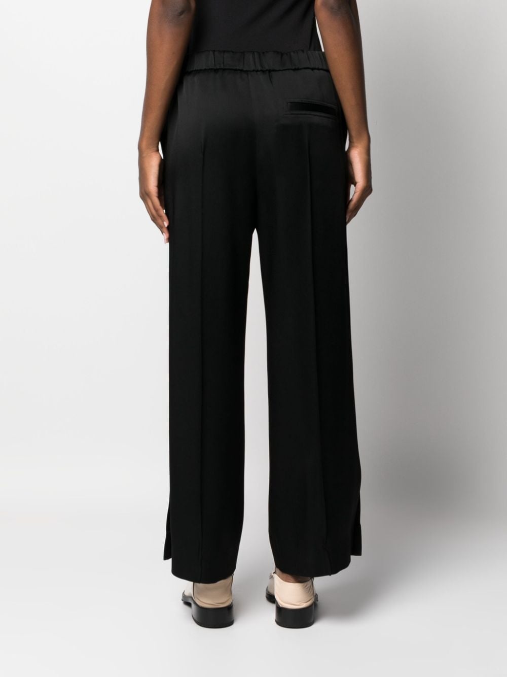 elasticated waistband wide-legged trousers - 4