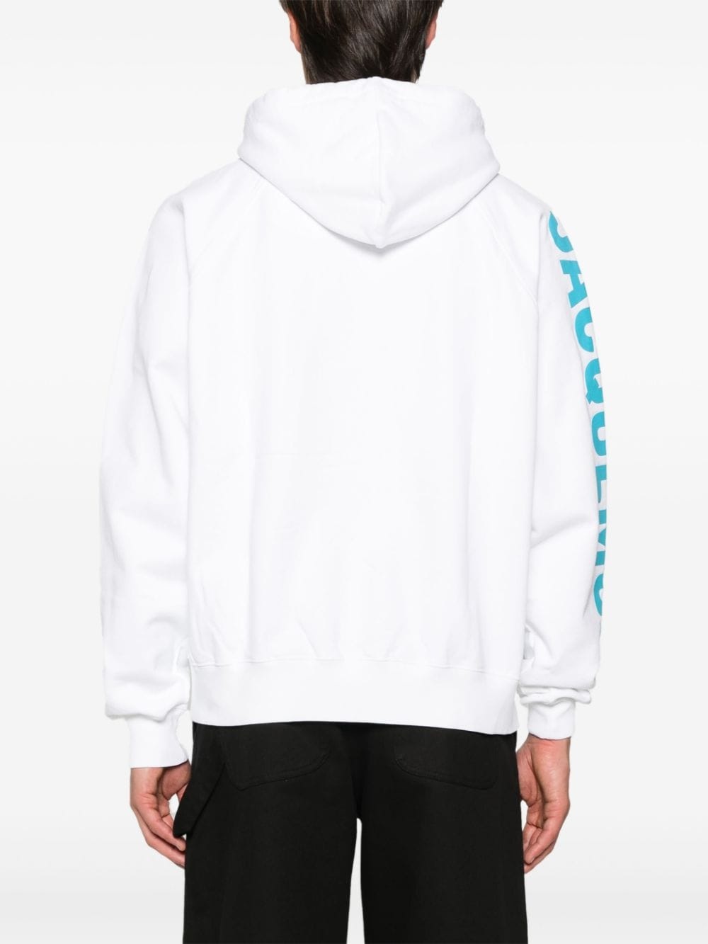 raised-logo cotton hoodie - 4