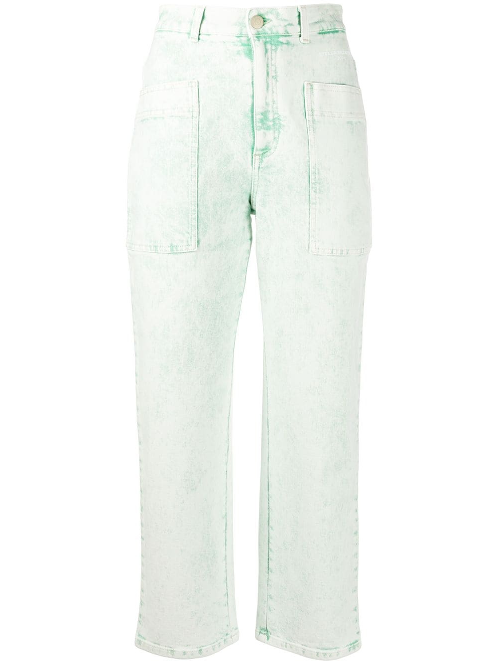 acid-wash cropped skinny jeans - 1