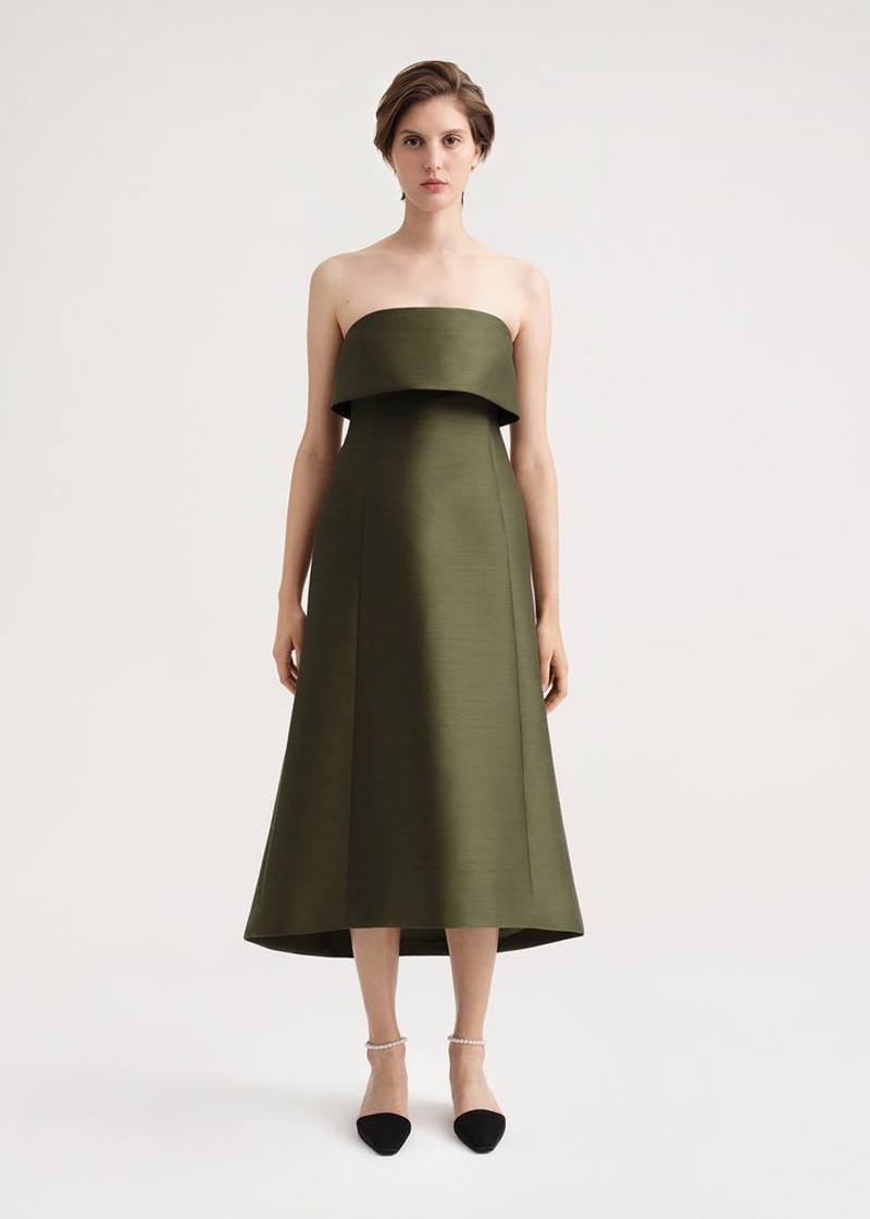 Totême A-line wool cotton dress martini outlook