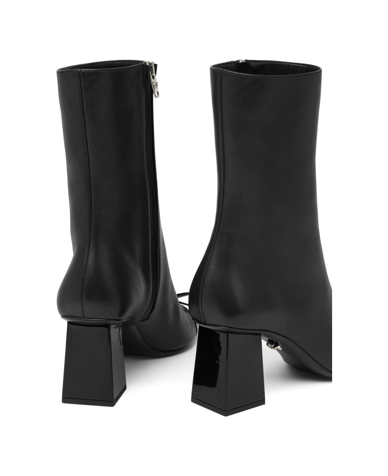 Black Leather Ankle Boots - 2