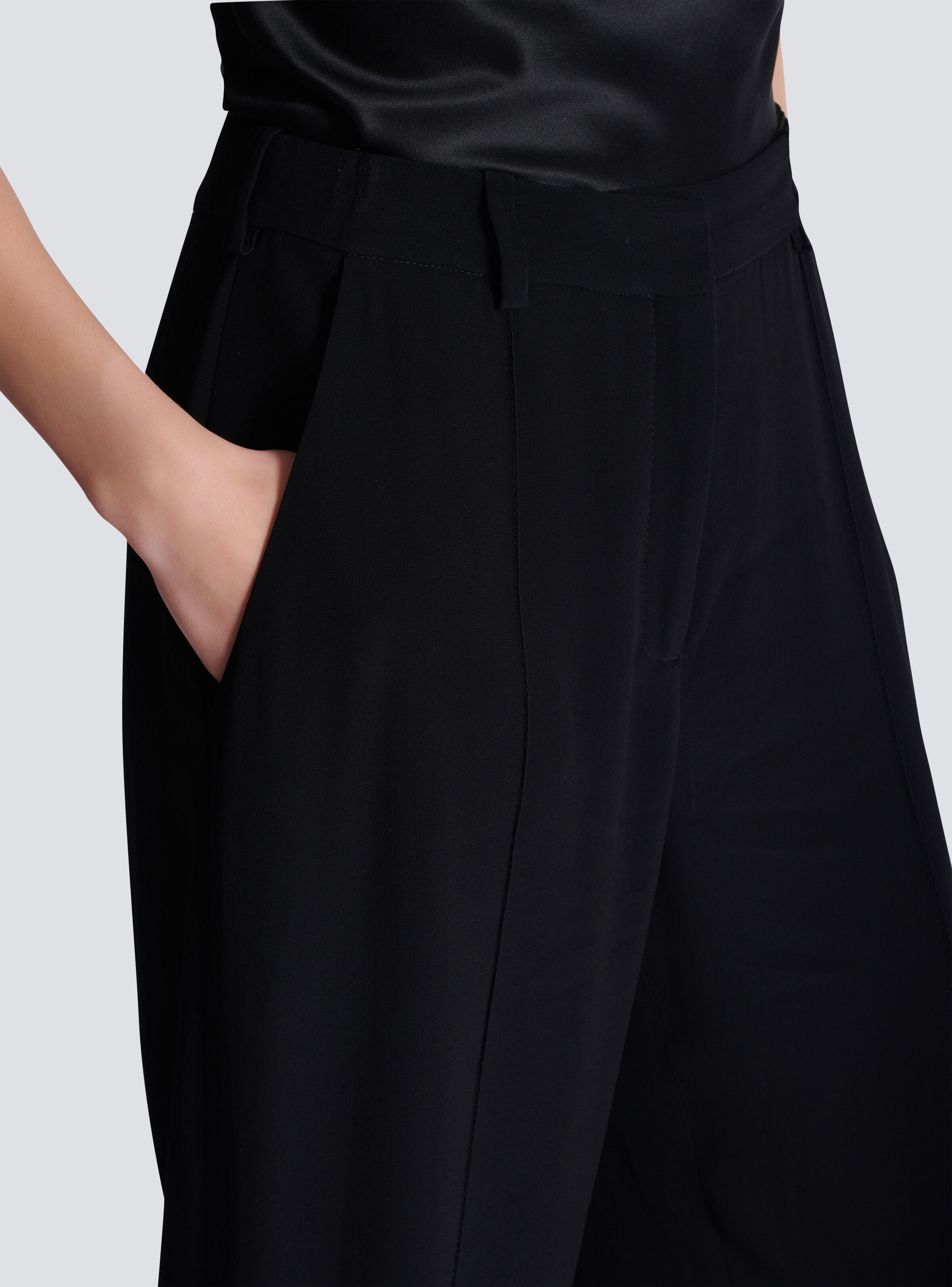 Crepe straight-leg tailored trousers - 6