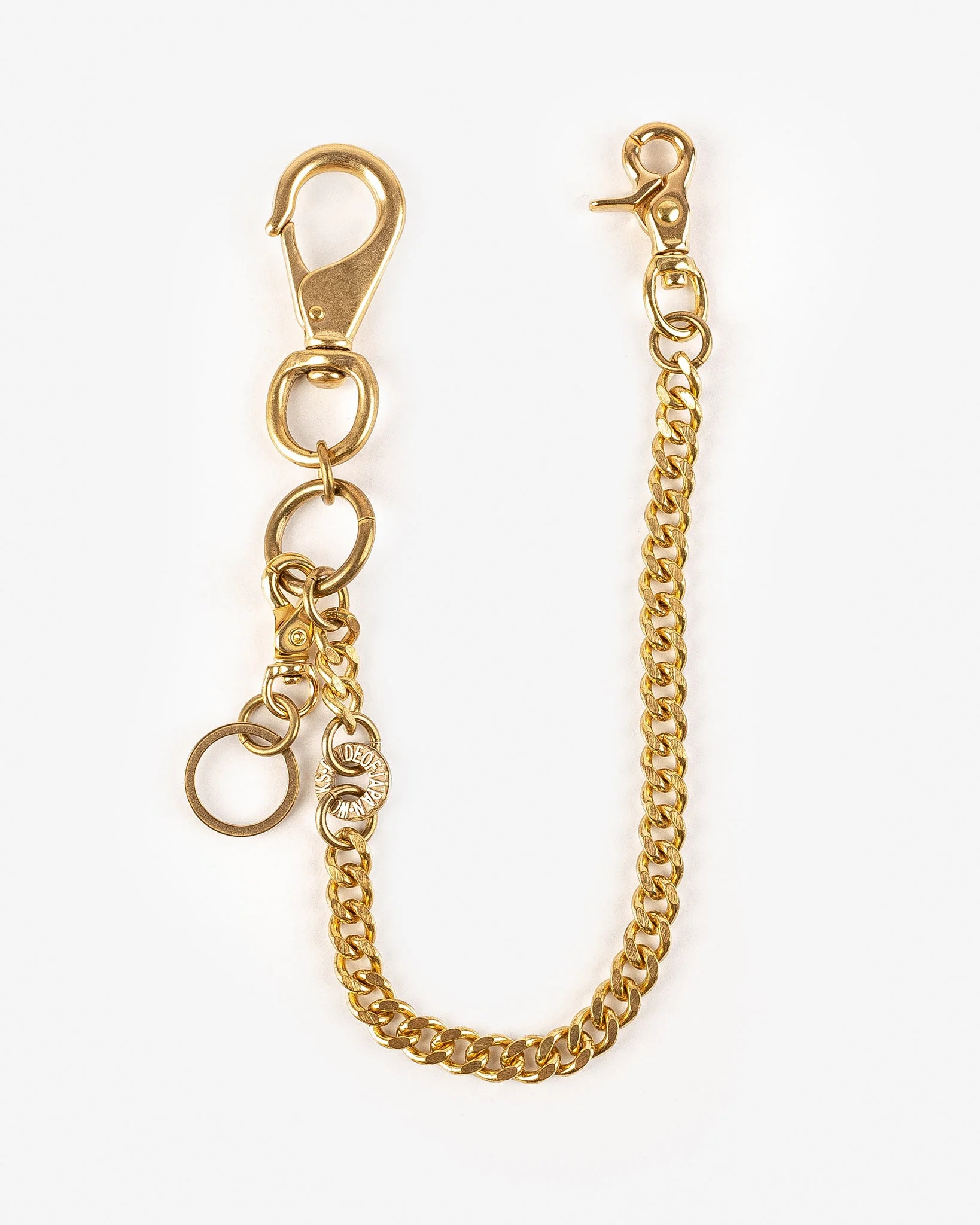 BRASS-W15 WALLET CHAIN WITH LARGE CLIP AND KEYRING - BRASS - 1