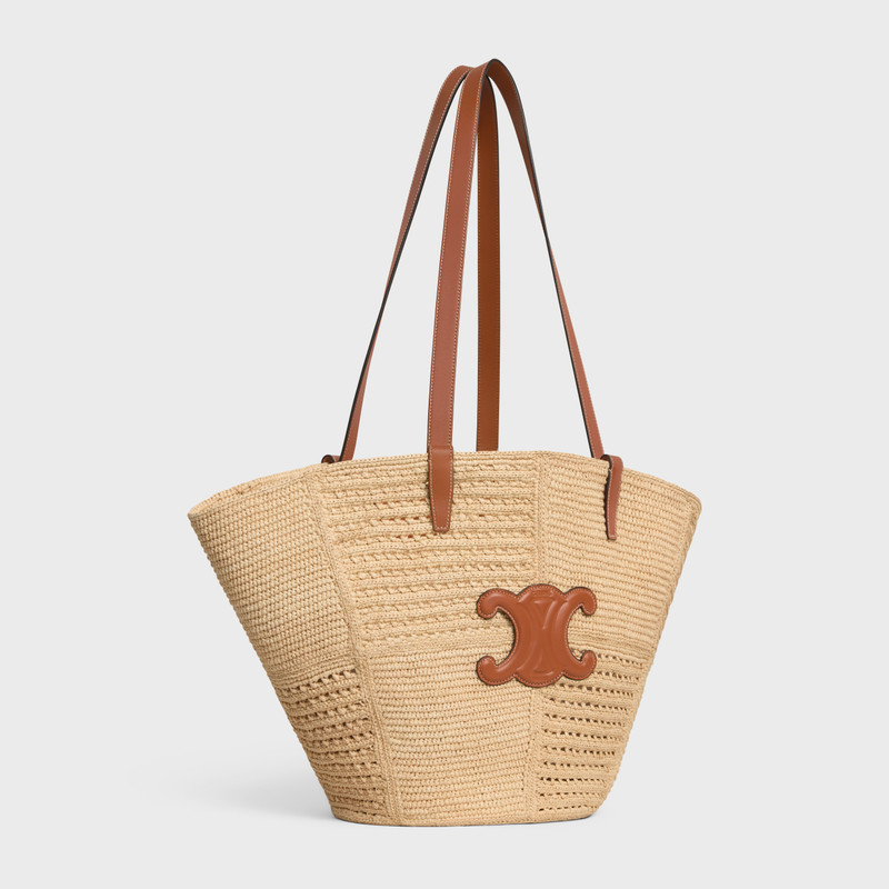 CELINE Celine Classic Panier Medium Couffin IN RAFFIA PATCHWORK AND CALFSKIN outlook