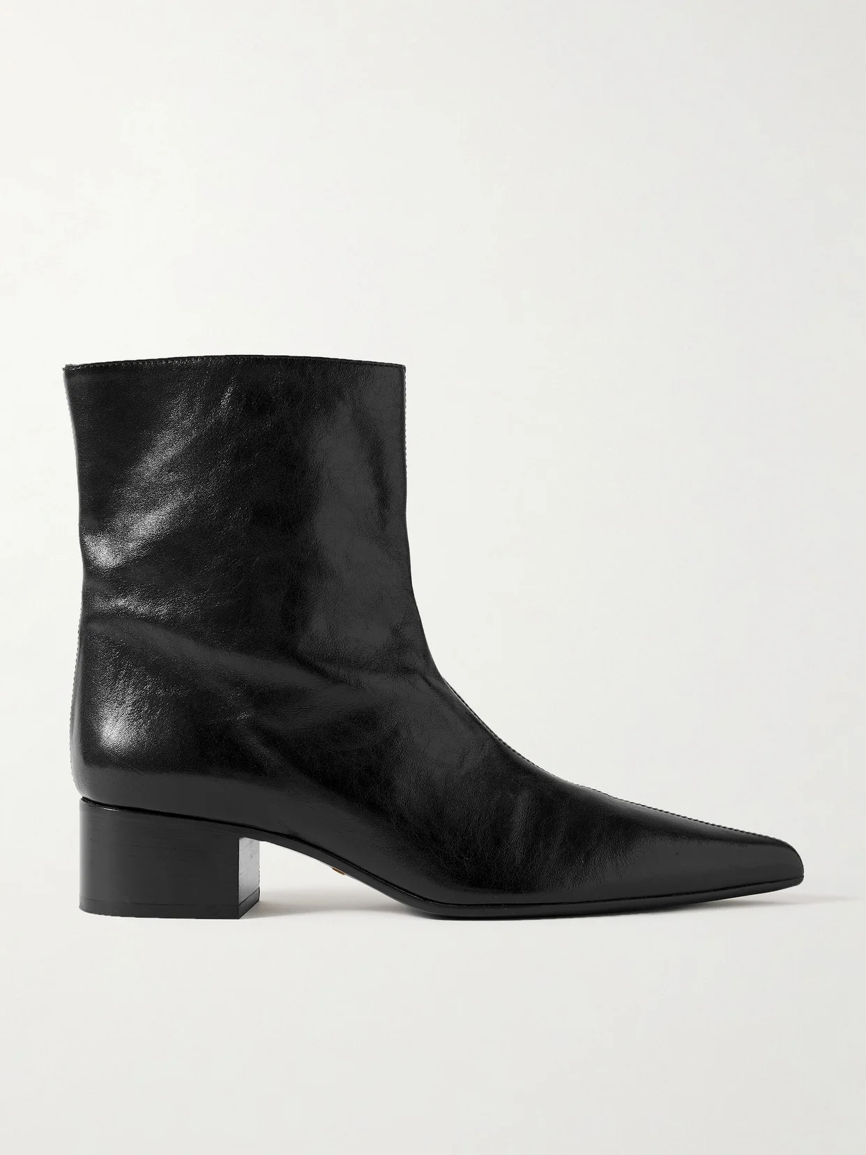 Andee Crinkled-leather Ankle Boots - 1