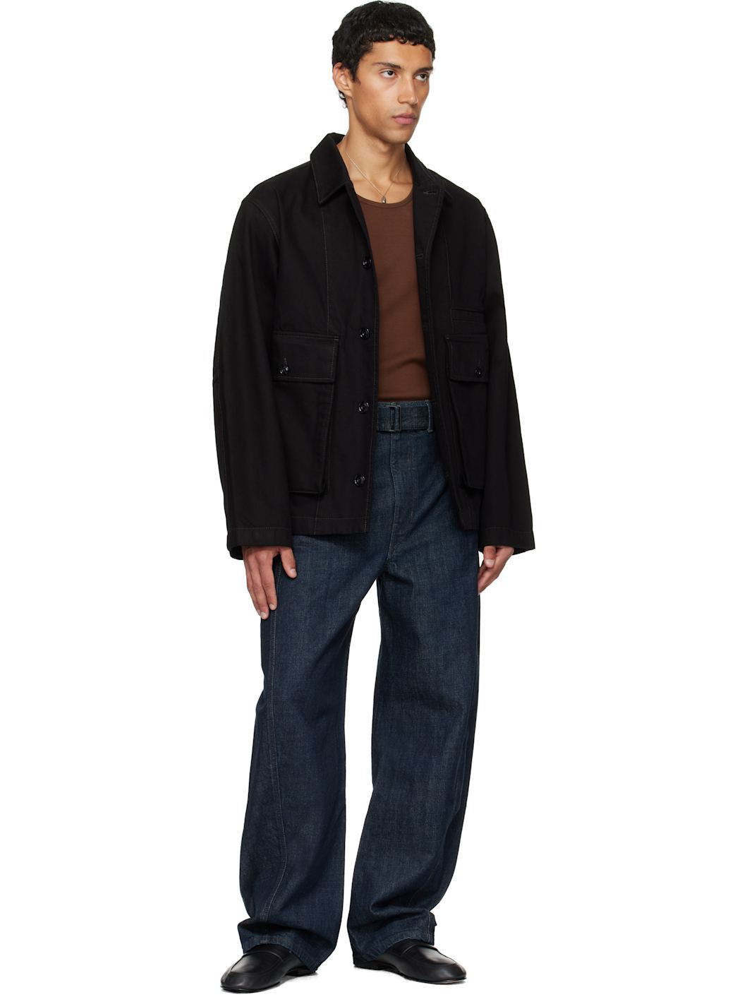 Black Boxy Denim Jacket - 4