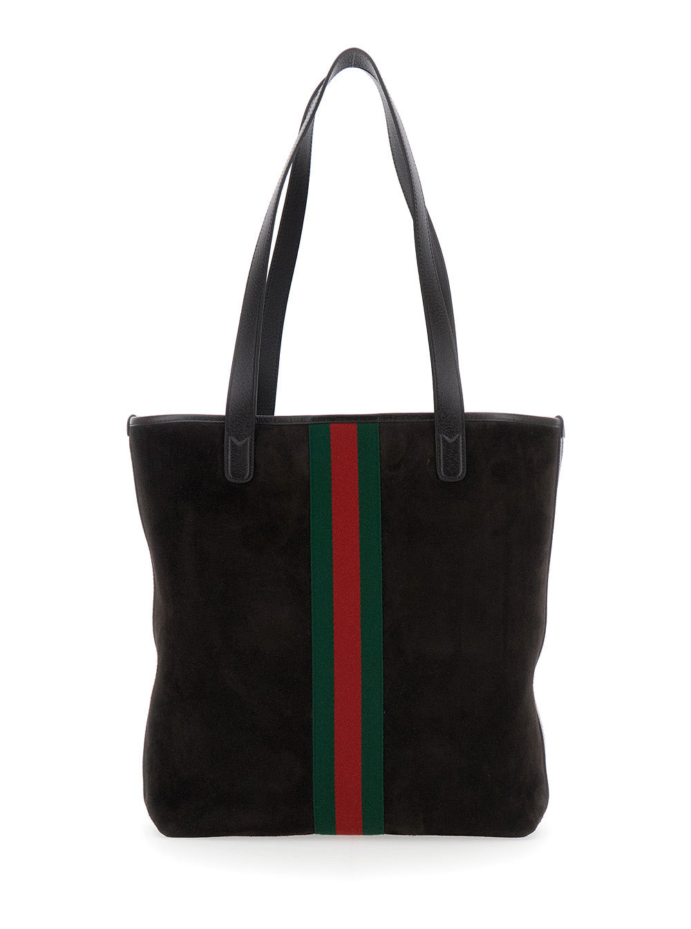 Gucci Men 'Ophidia' Brown Shopper With Metallic Gg Logo And Web Detail In Suede Woman - 4