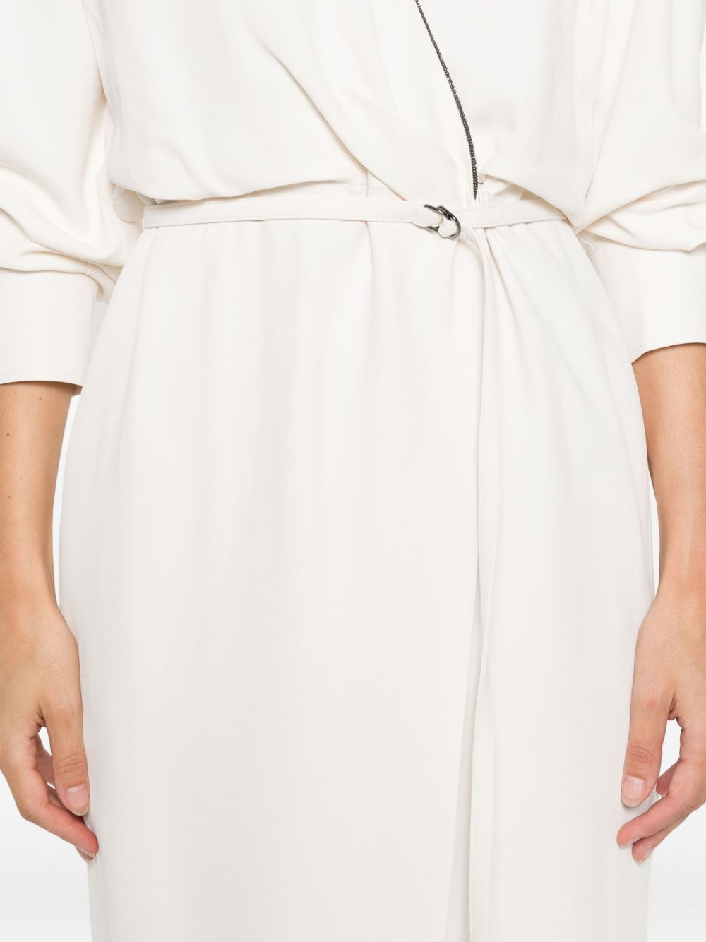 embellished wrap dress - 5