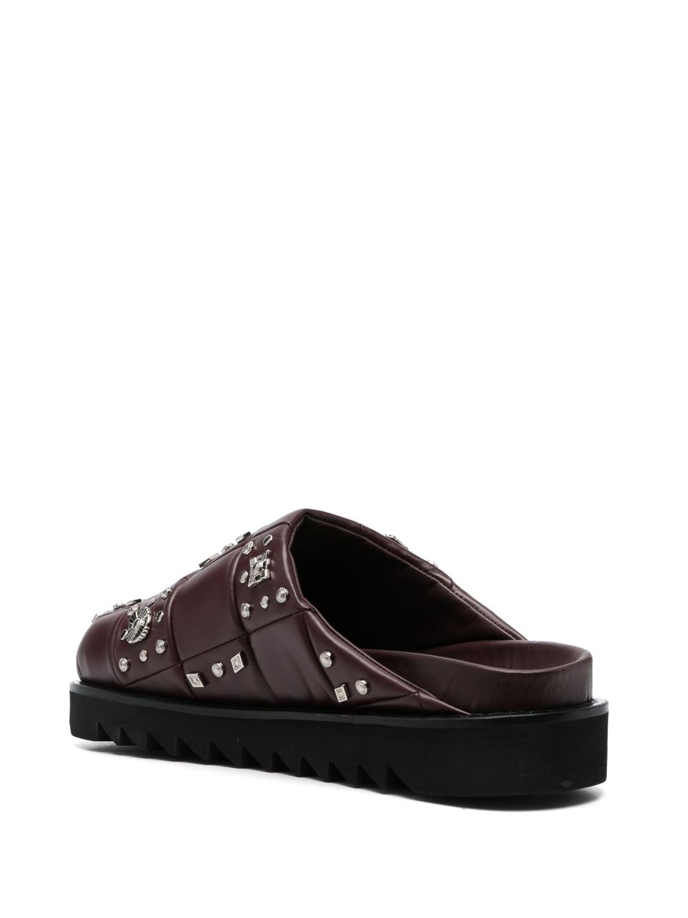 stud-embellished leather slippers - 3