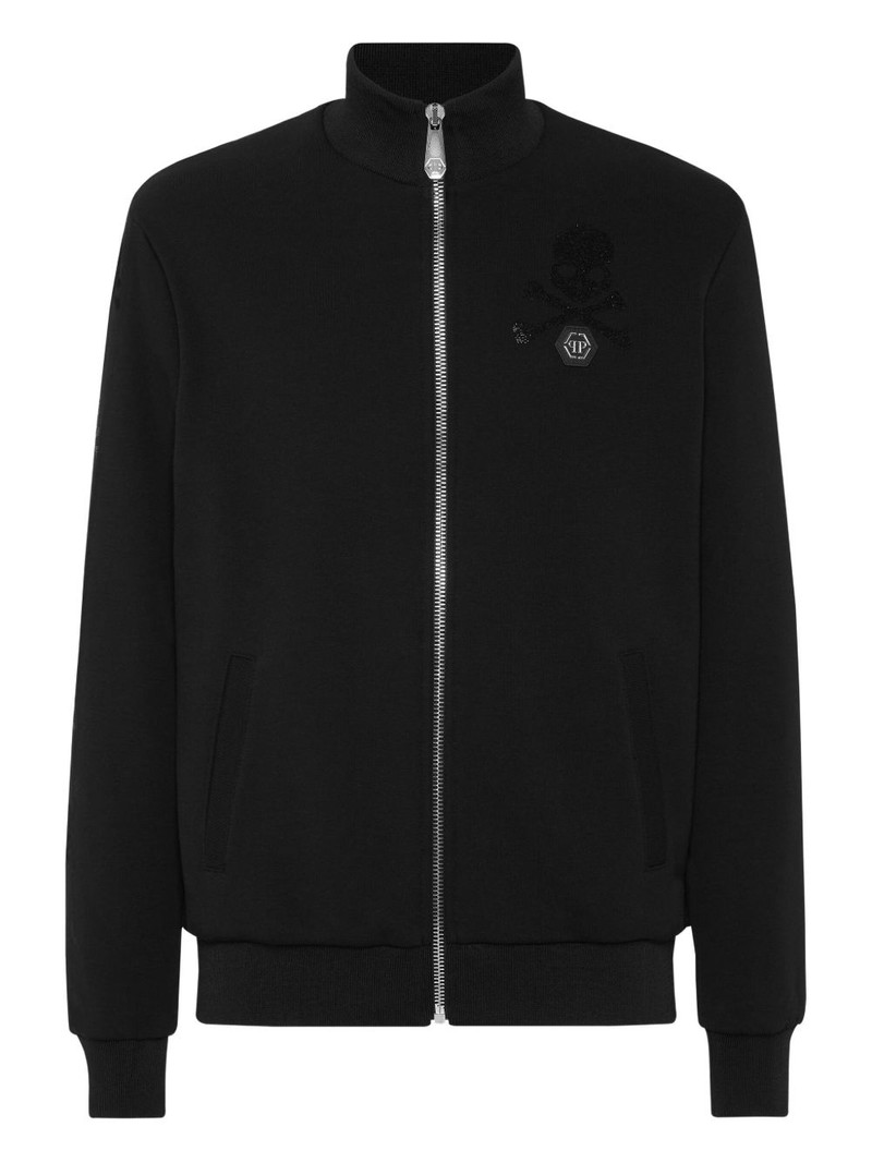 skull-embellished bomber jacket 1