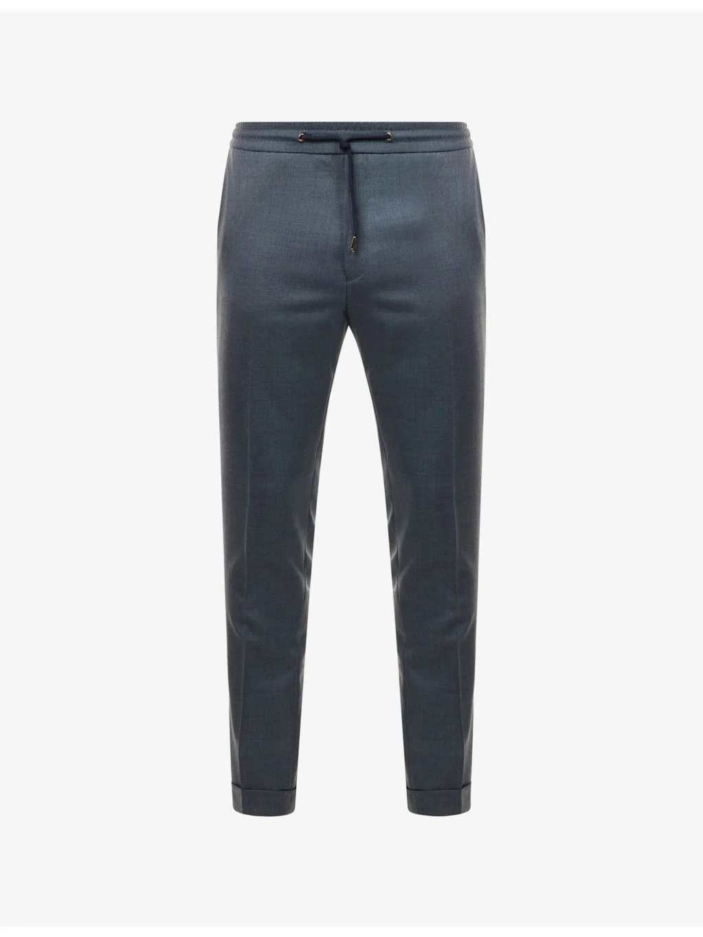 Drawstring-Waist Tapered-Leg Wool Trousers - 1
