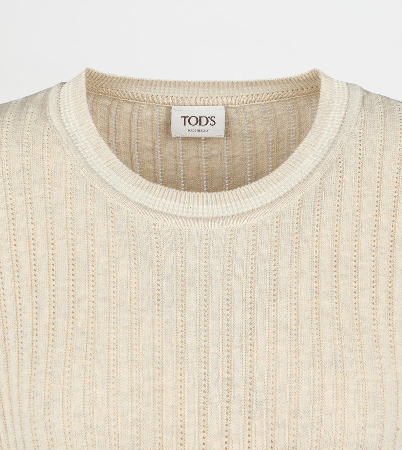 T-SHIRT IN COTTON KNIT - BEIGE 7