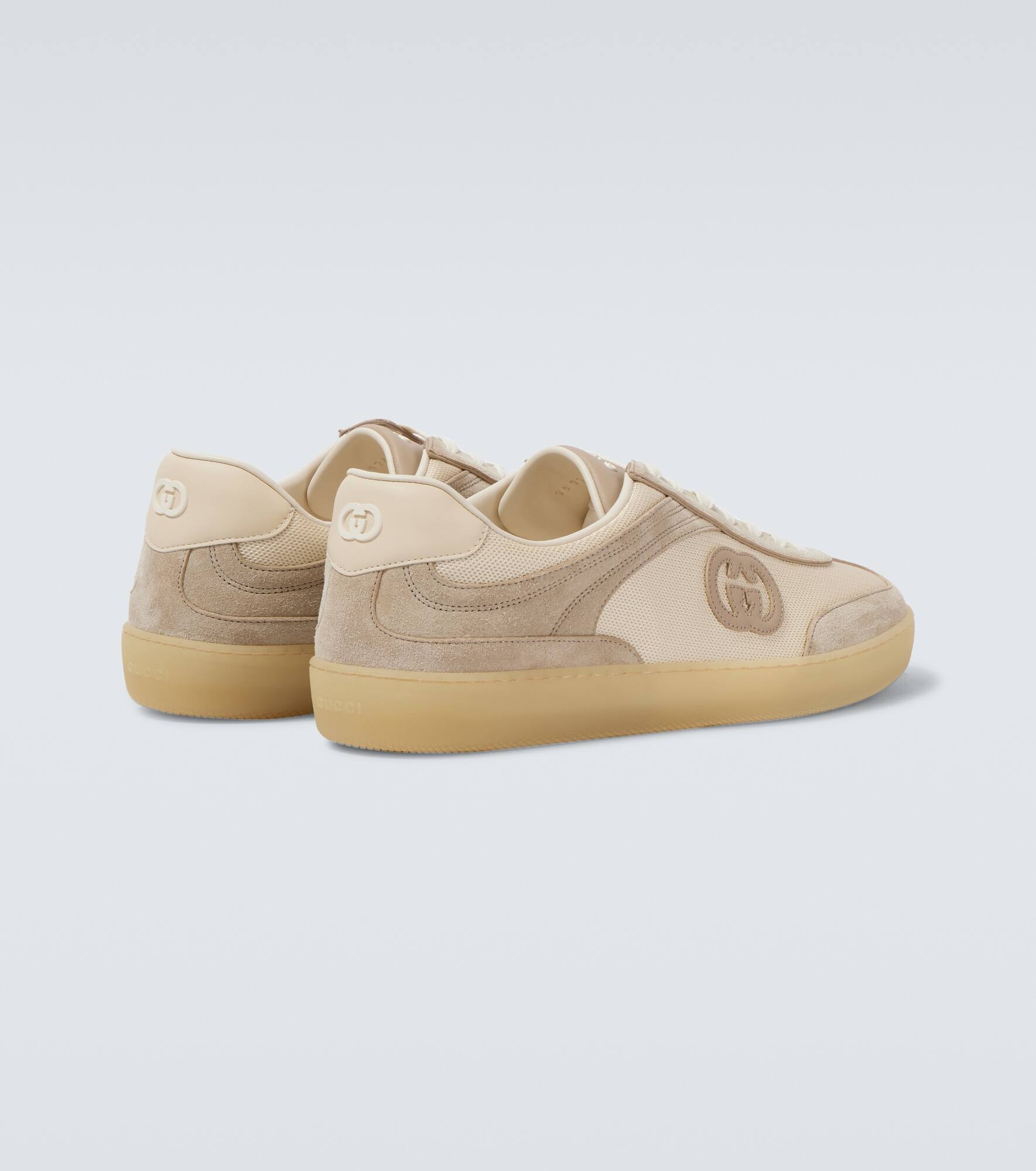 Interlocking G suede-trimmed sneakers - 6