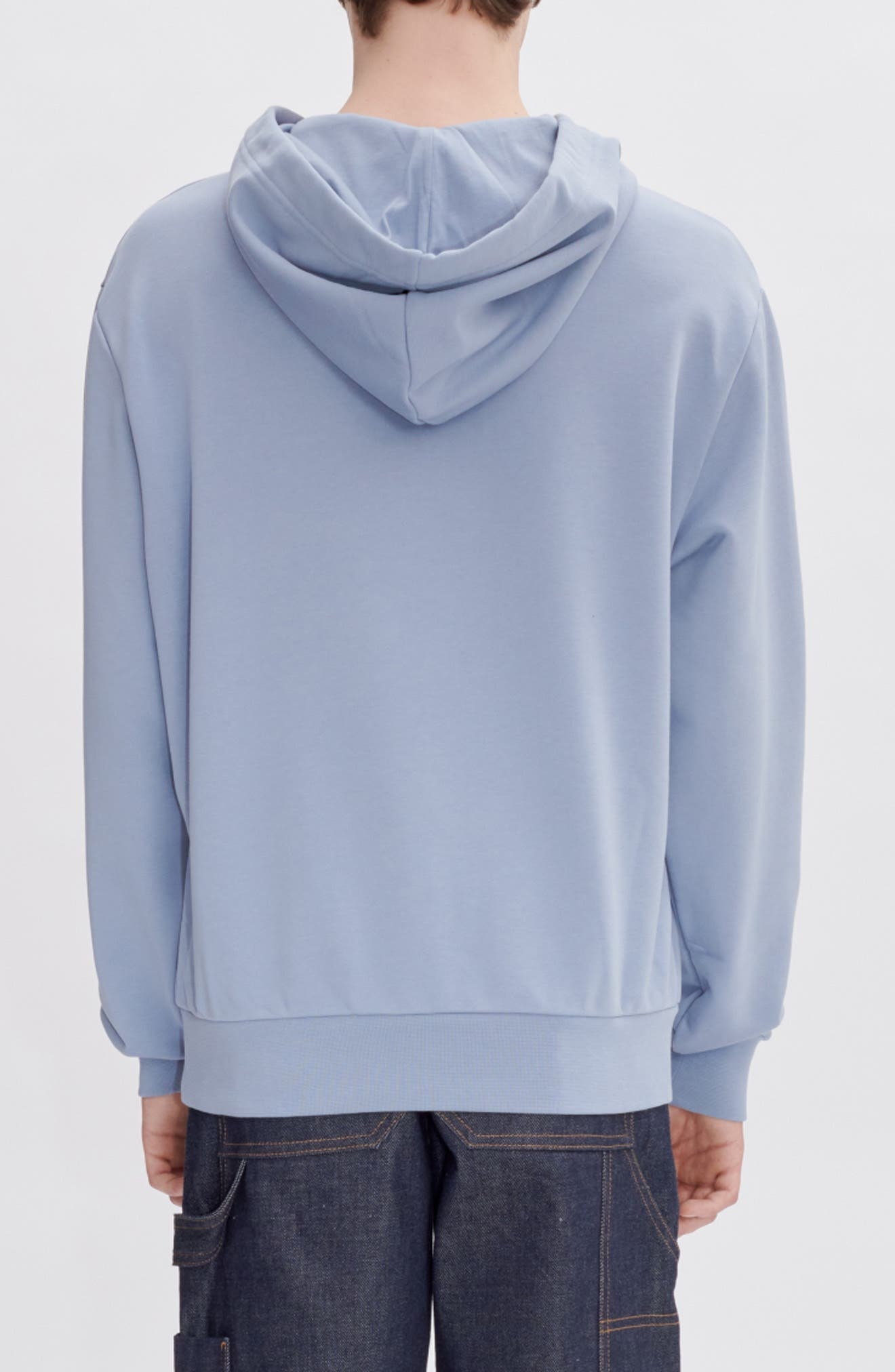 A.P.C. Boxy Petite V.P.C. Logo Hoodie in Bleu Gris/Dark Navy at Nordstrom - 2