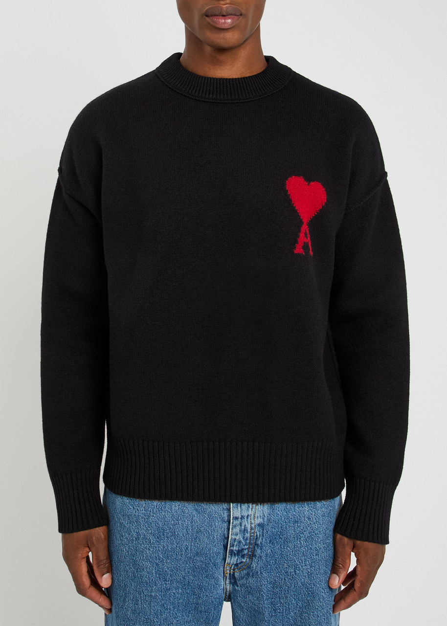 Ami Paris Logo-intarsia Wool Jumper - 2