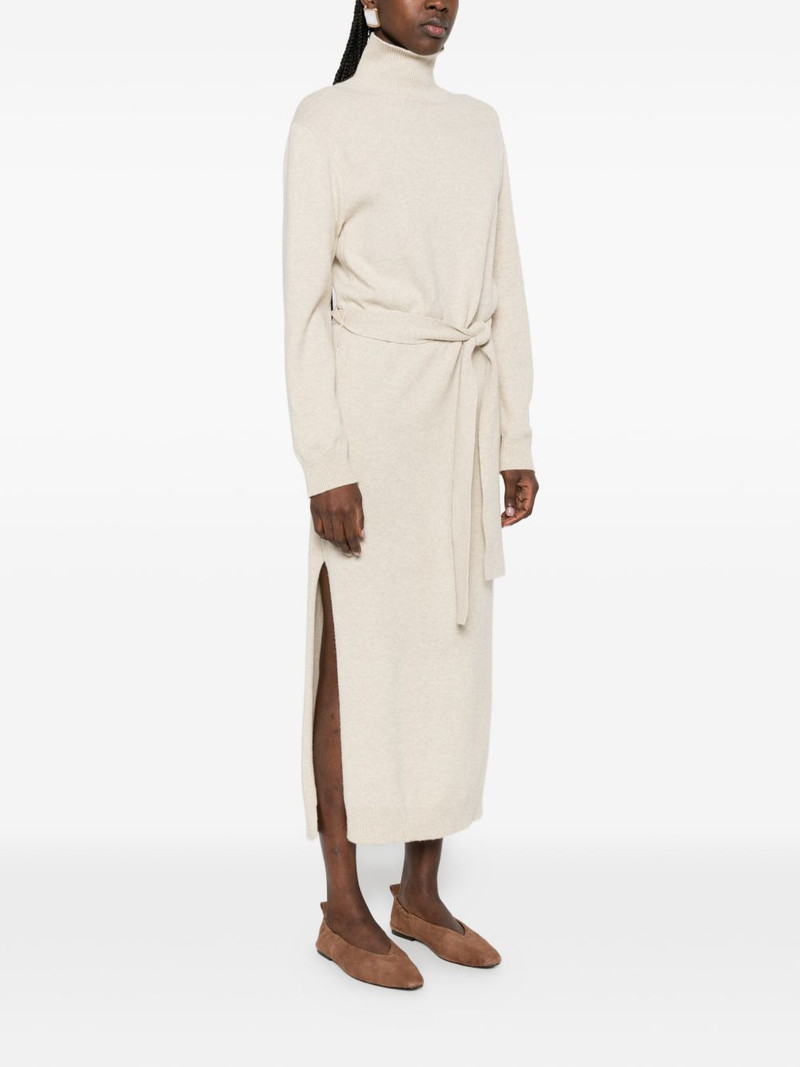 turtleneck tie knitted midi dress 3