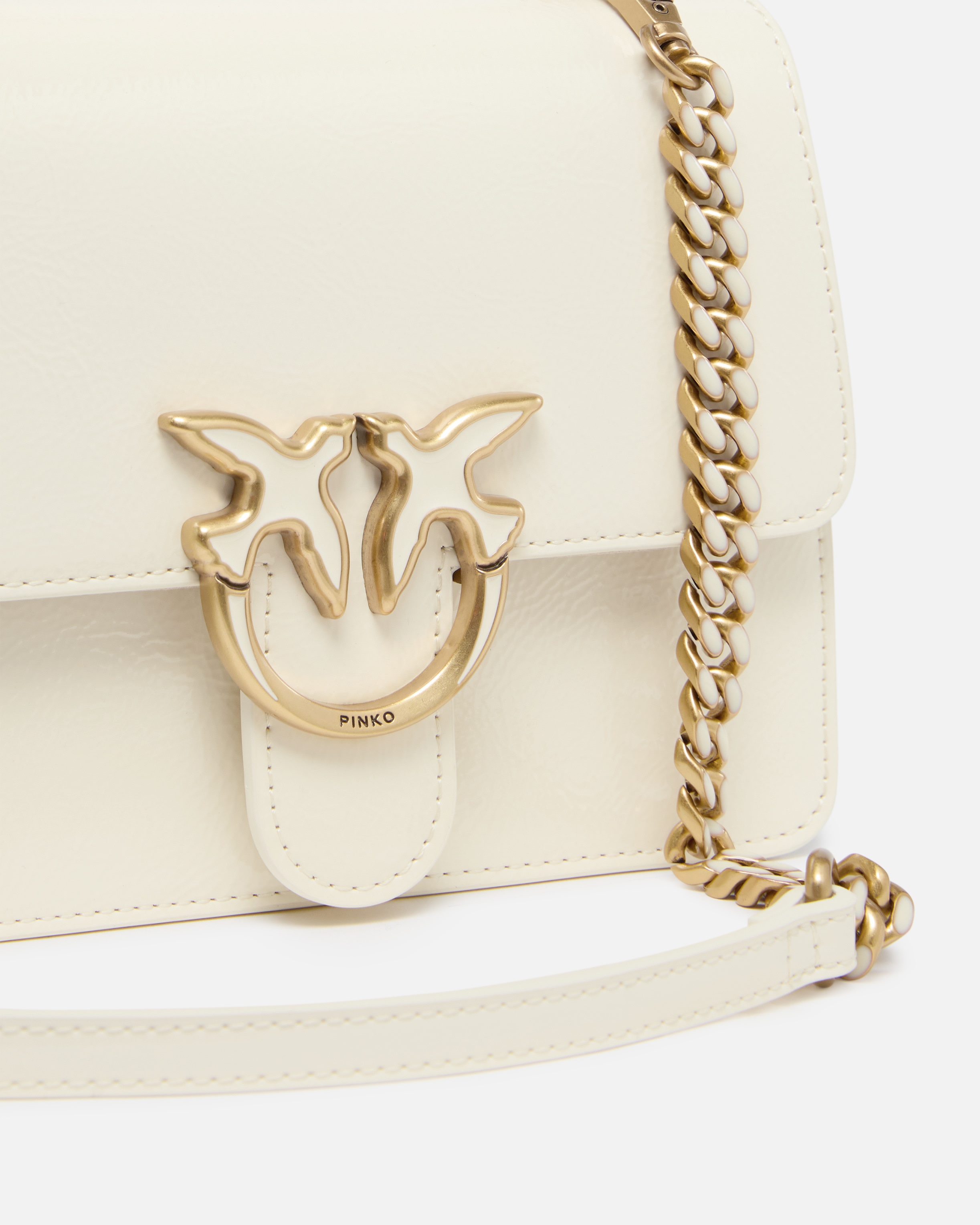 LOVE BAG HANDBAG WITH HANDLE AND SHOULDER STRAP WITH SHINY LEATHER EFFECT - 3