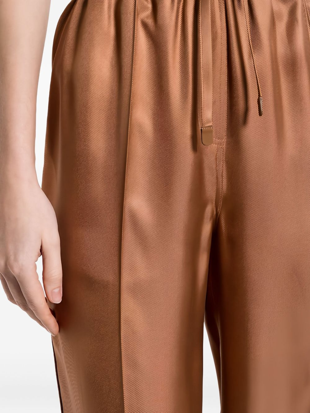 drawstring silk trousers - 5