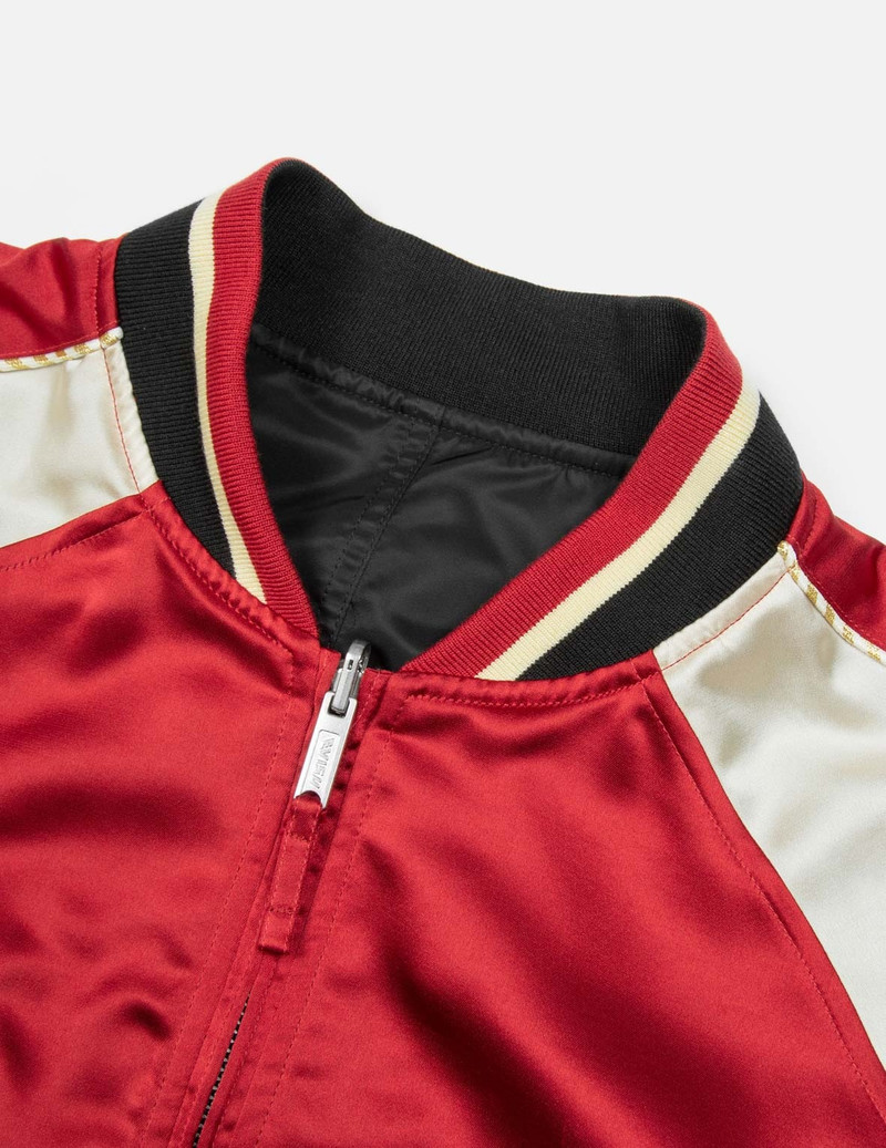 SEAGULL AND THE GREAT WAVE EMBROIDERY REVERSIBLE LOOSE FIT SOUVENIR JACKET 9