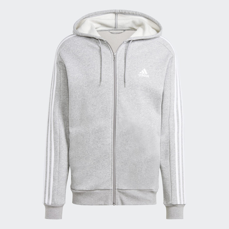 Essentials Fleece 3-Stripes Full-Zip Hoodie - 1