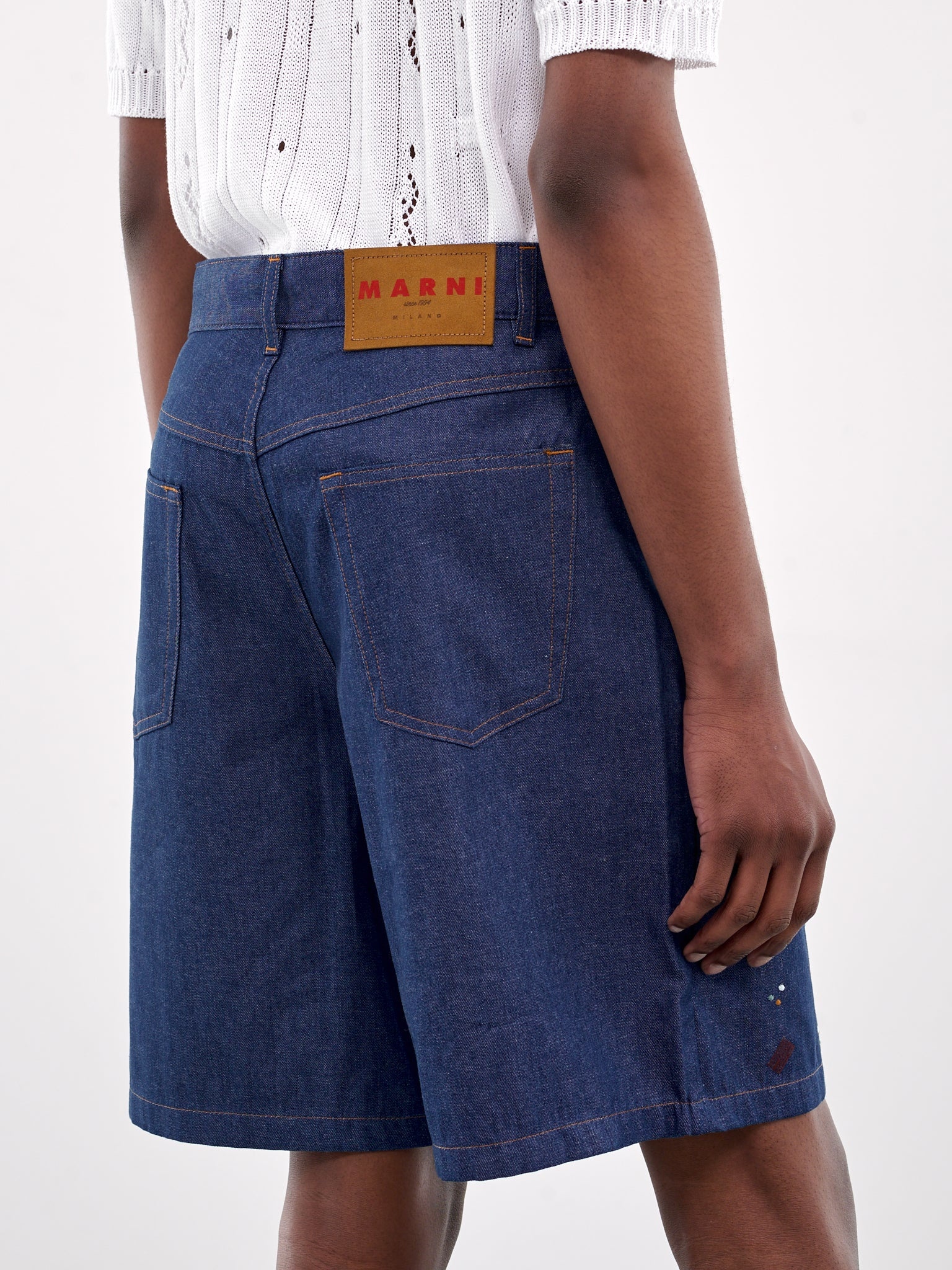 Embroidered Denim Shorts - 5
